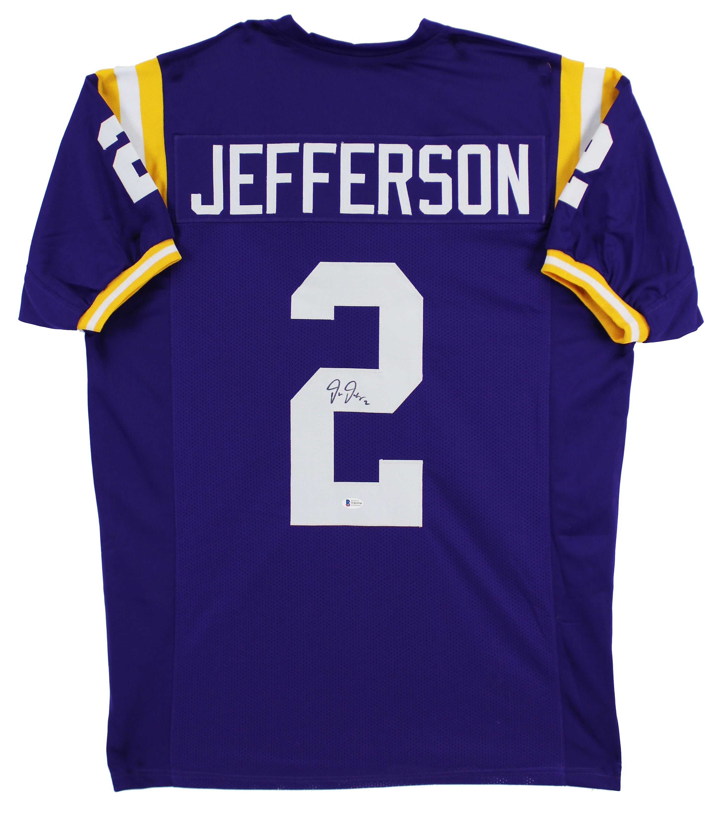 LSU Justin Jefferson Authentic Signed Purple Jersey Autographed BAS Witnessed