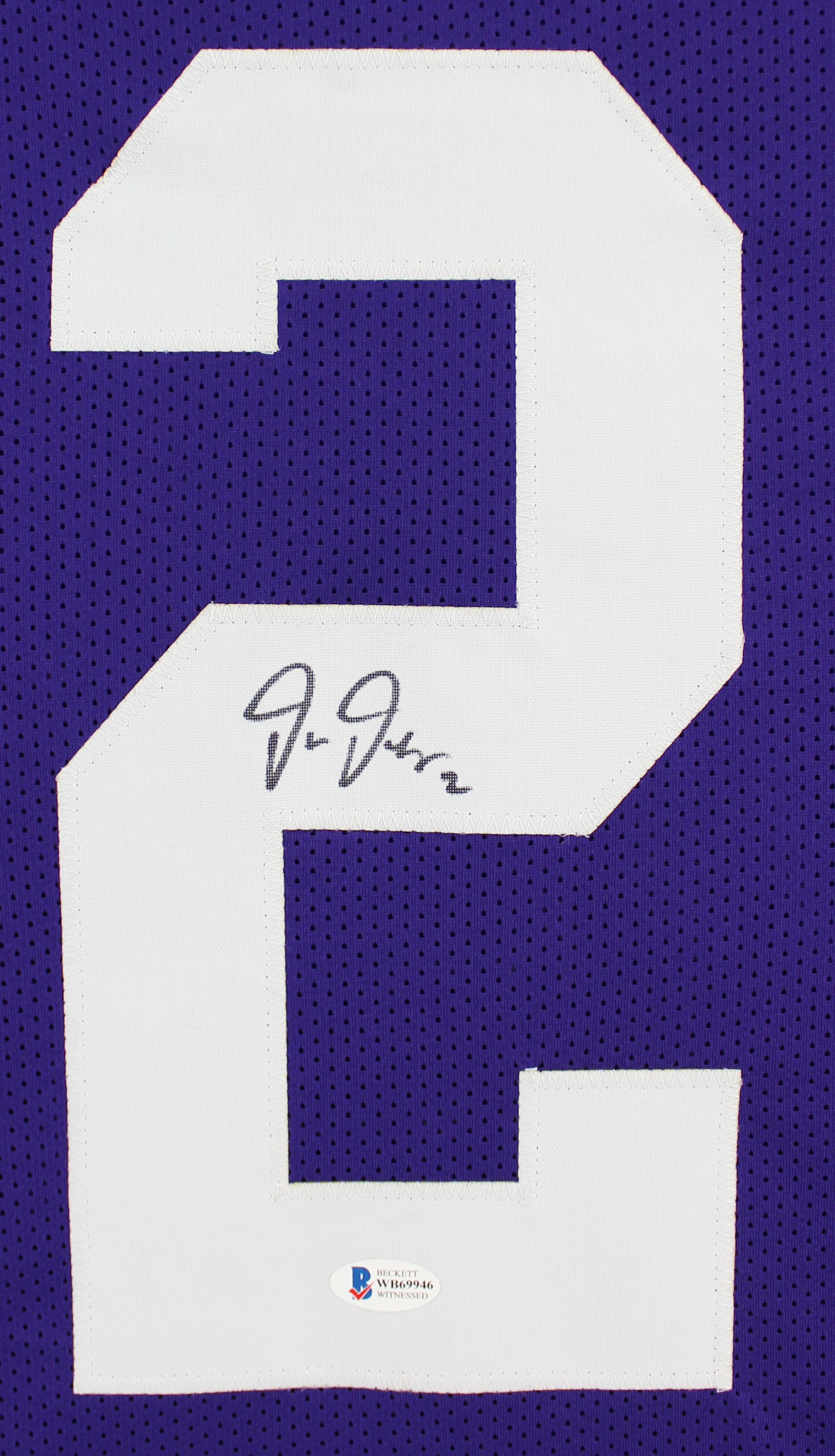 LSU Justin Jefferson Authentic Signed Purple Jersey Autographed BAS Witnessed