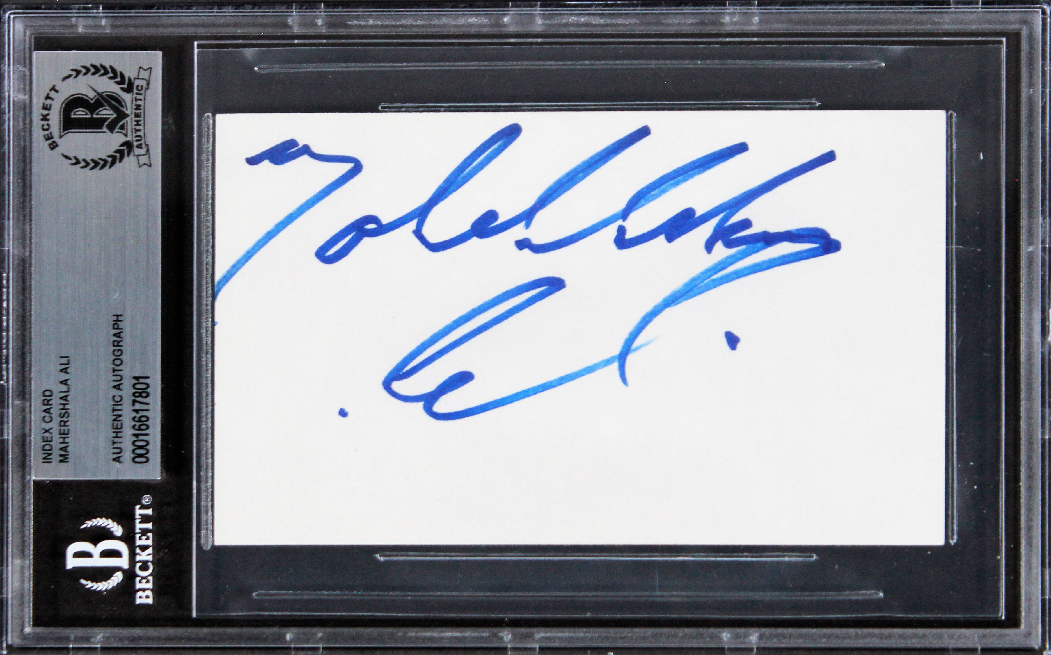 Mahershala Ali The Hunger Games Authentic Signed 3x5 Index Card BAS Slabbed