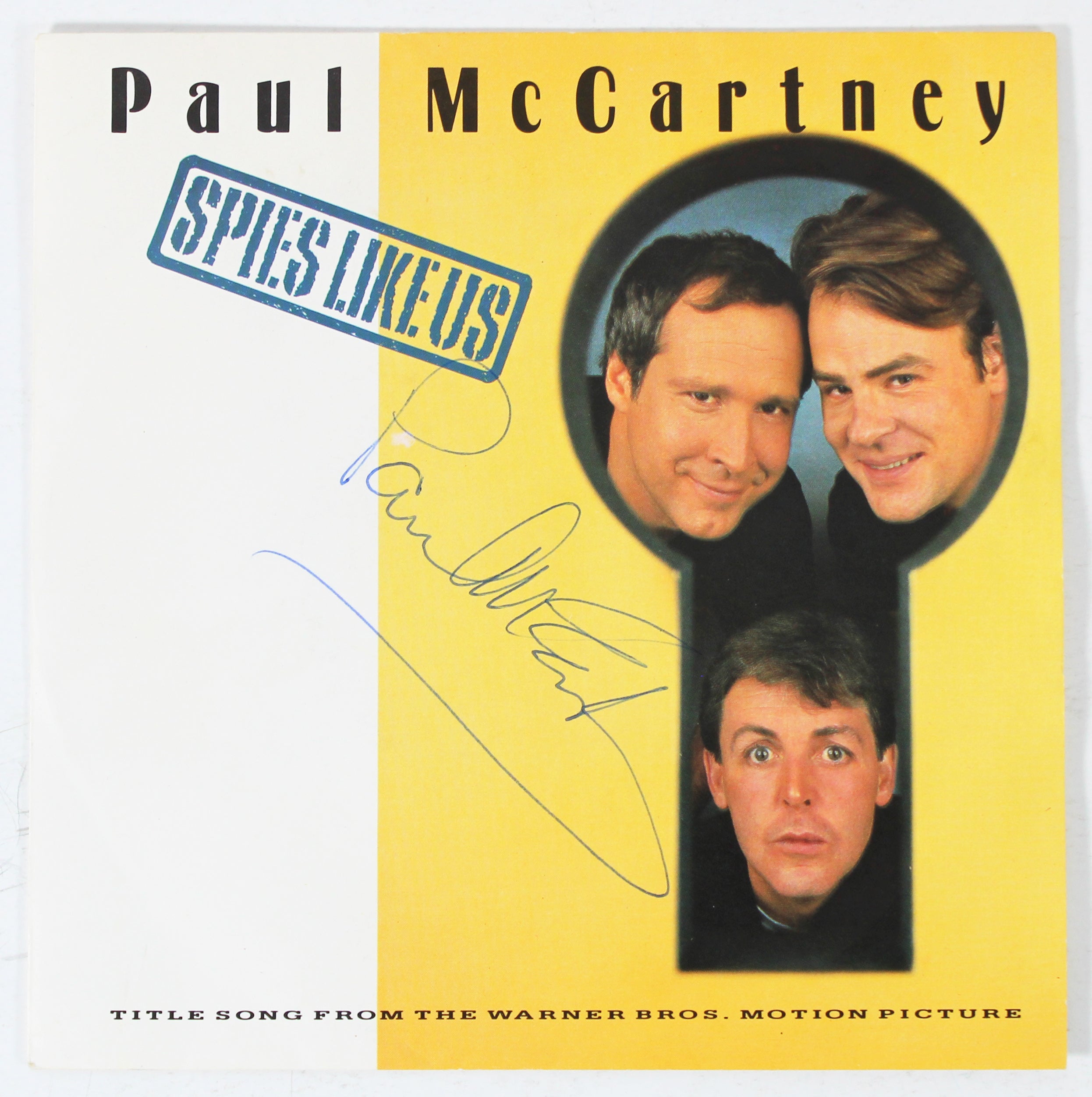 Paul McCartney Signed Spies Like Us Soundtrack 45RPM Single Album Cover BAS