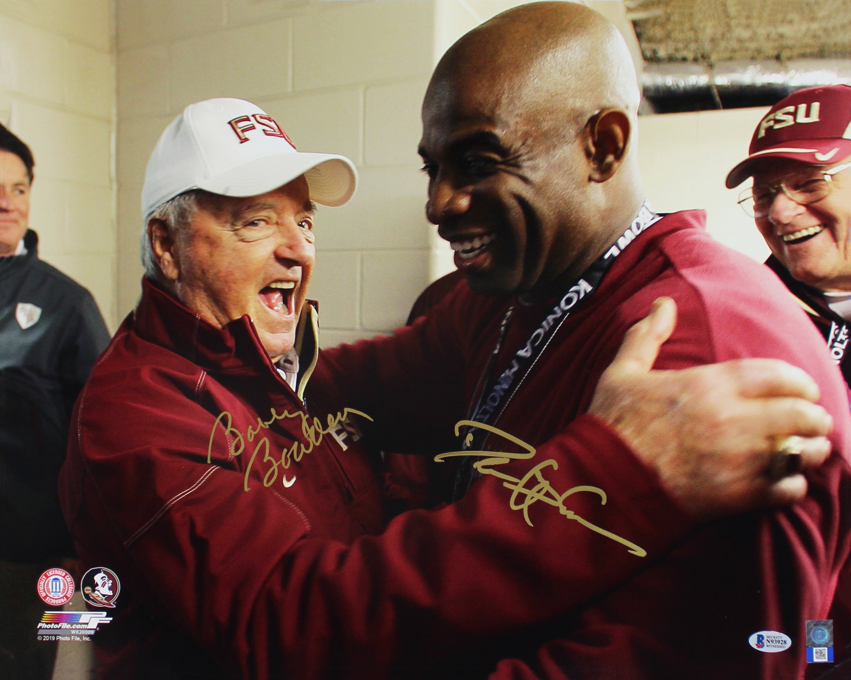 Florida State Bobby Bowden & Deion Sanders Signed 16x20 Photo BAS Witnessed