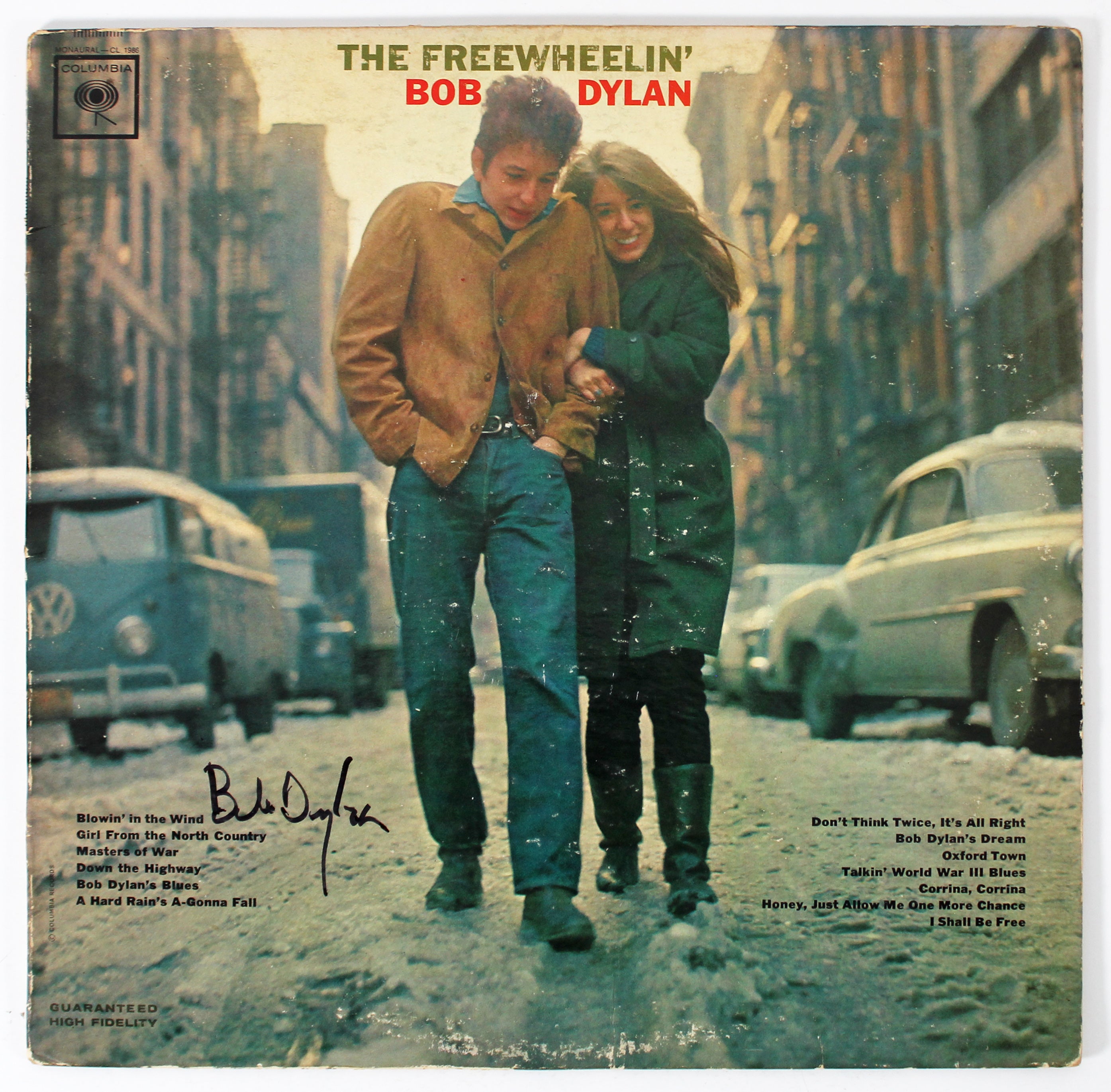 Bob Dylan Signed The Freewheelin' Bob Dylan Album Cover W/ Vinyl JSA #YY79049