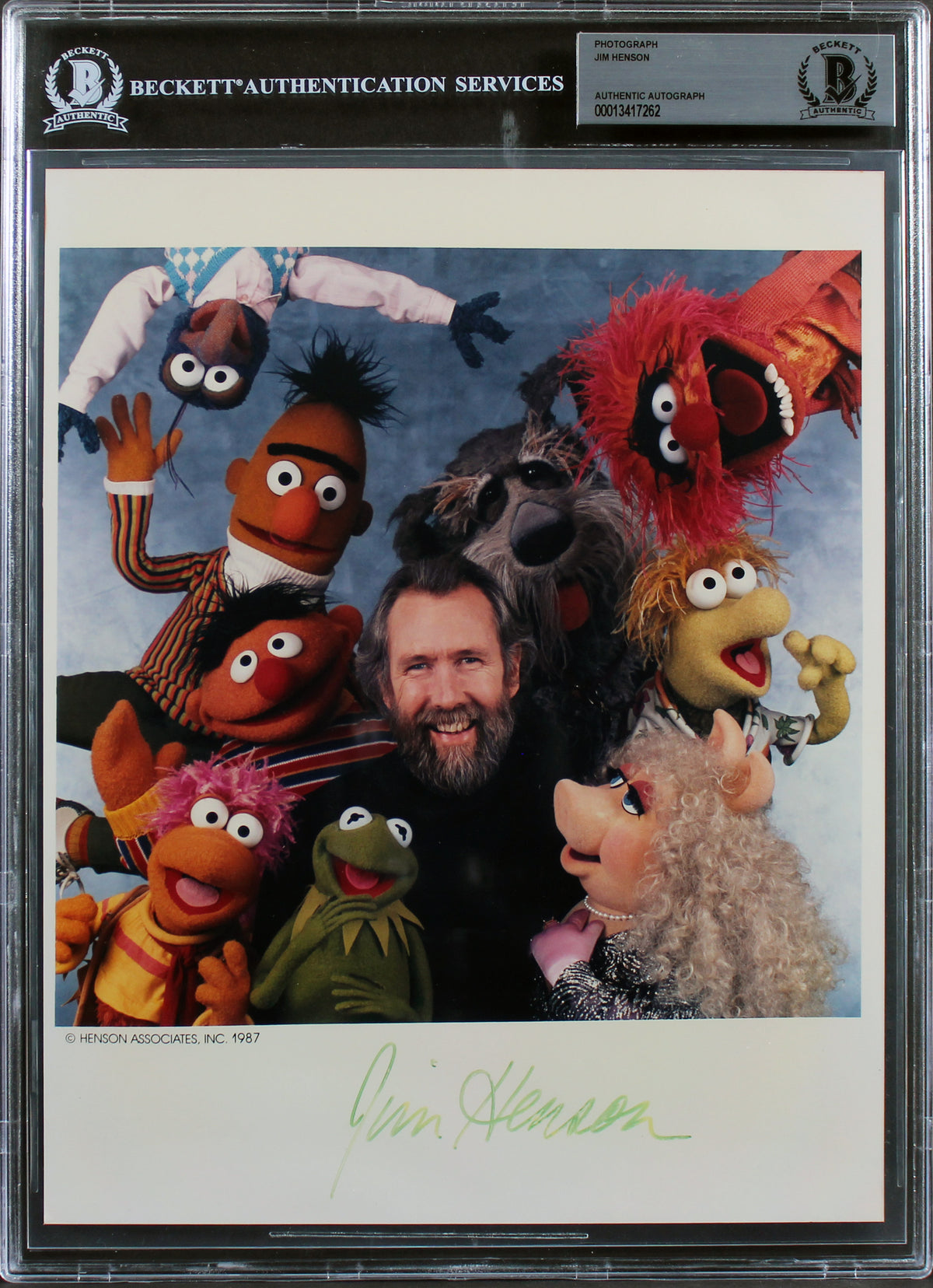 Jim Henson The Muppets Authentic Signed 8x10 Photo Autographed BAS Slabbed