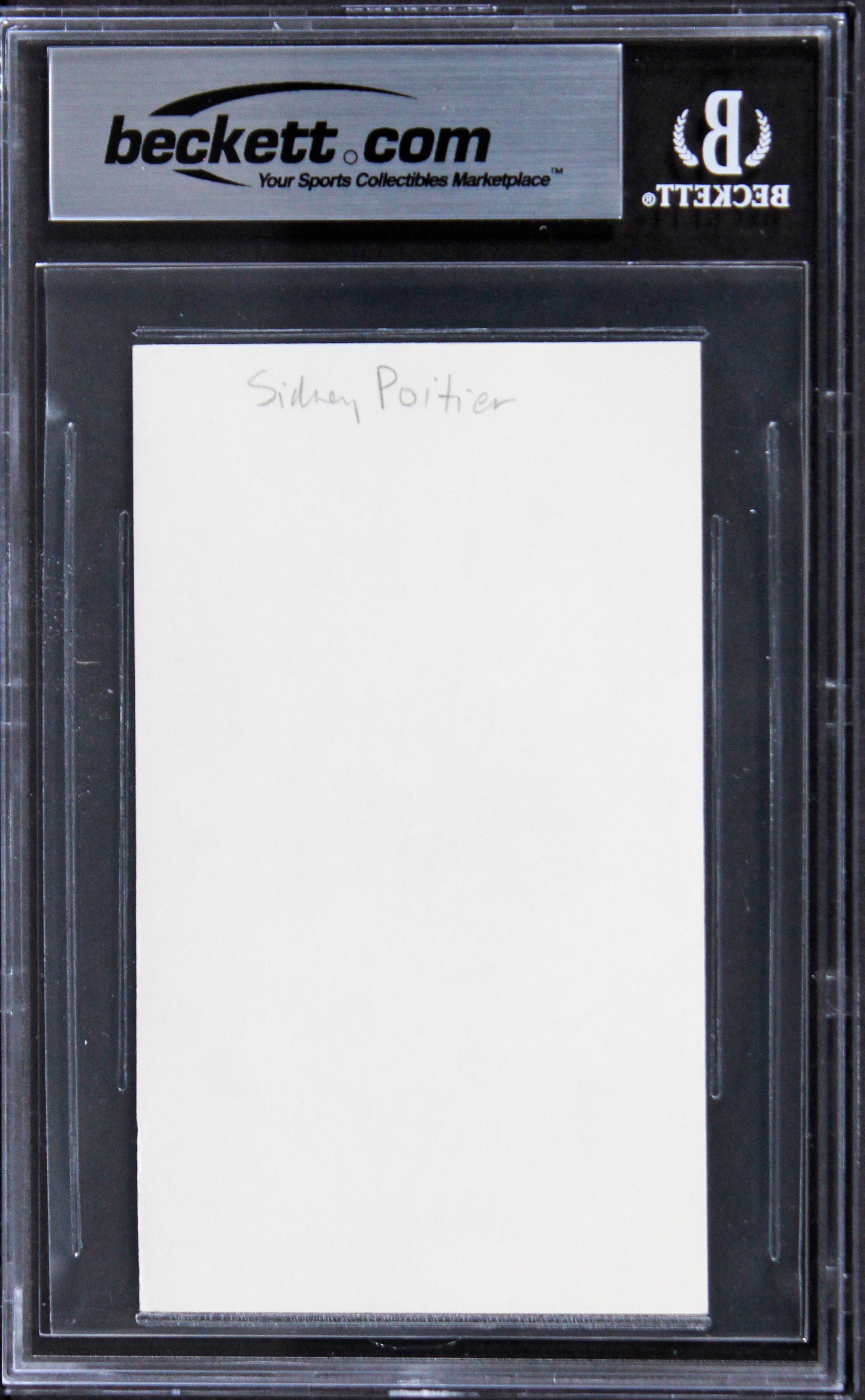 Sidney Poitier Lilies of the Field Authentic Signed 3x5 Index Card BAS Slabbed 2