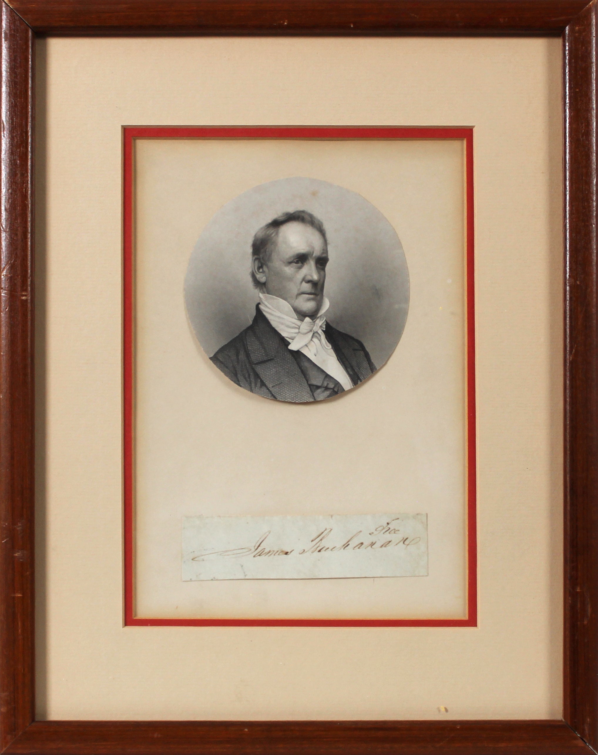 James Buchanan Authentic Signed & Framed 1x4 Cut Signature BAS #AC33943