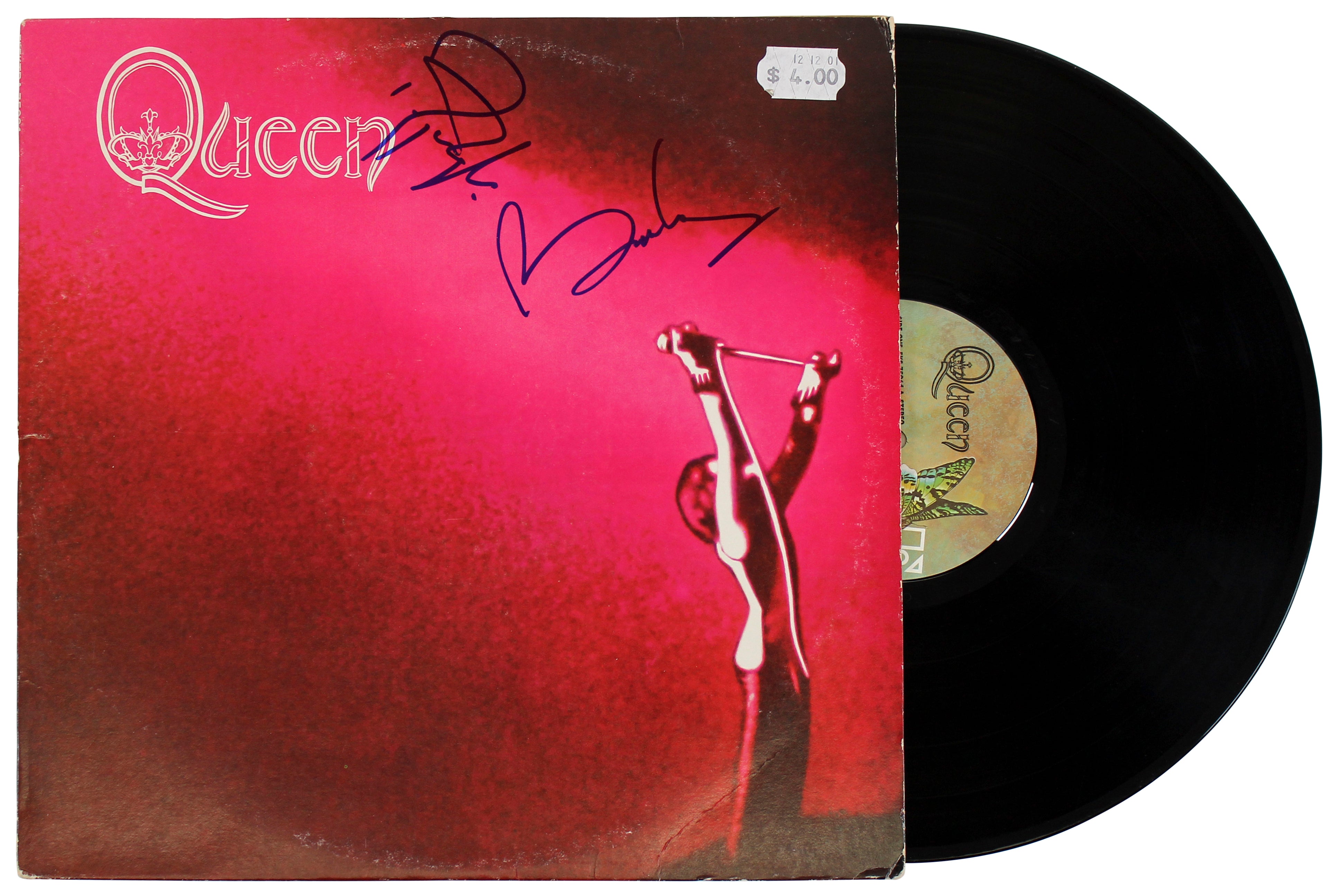Queen Brian May & Roger Taylor Signed Self Titled Album Cover W/ Vinyl BAS