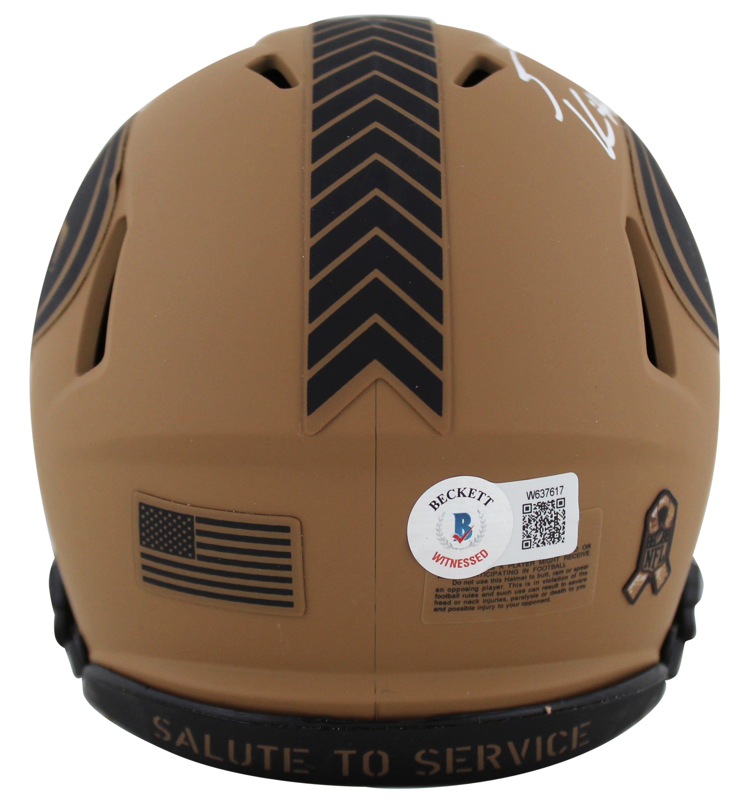 49ers George Kittle Signed Salute To Service II Speed Mini Helmet BAS Witnessed