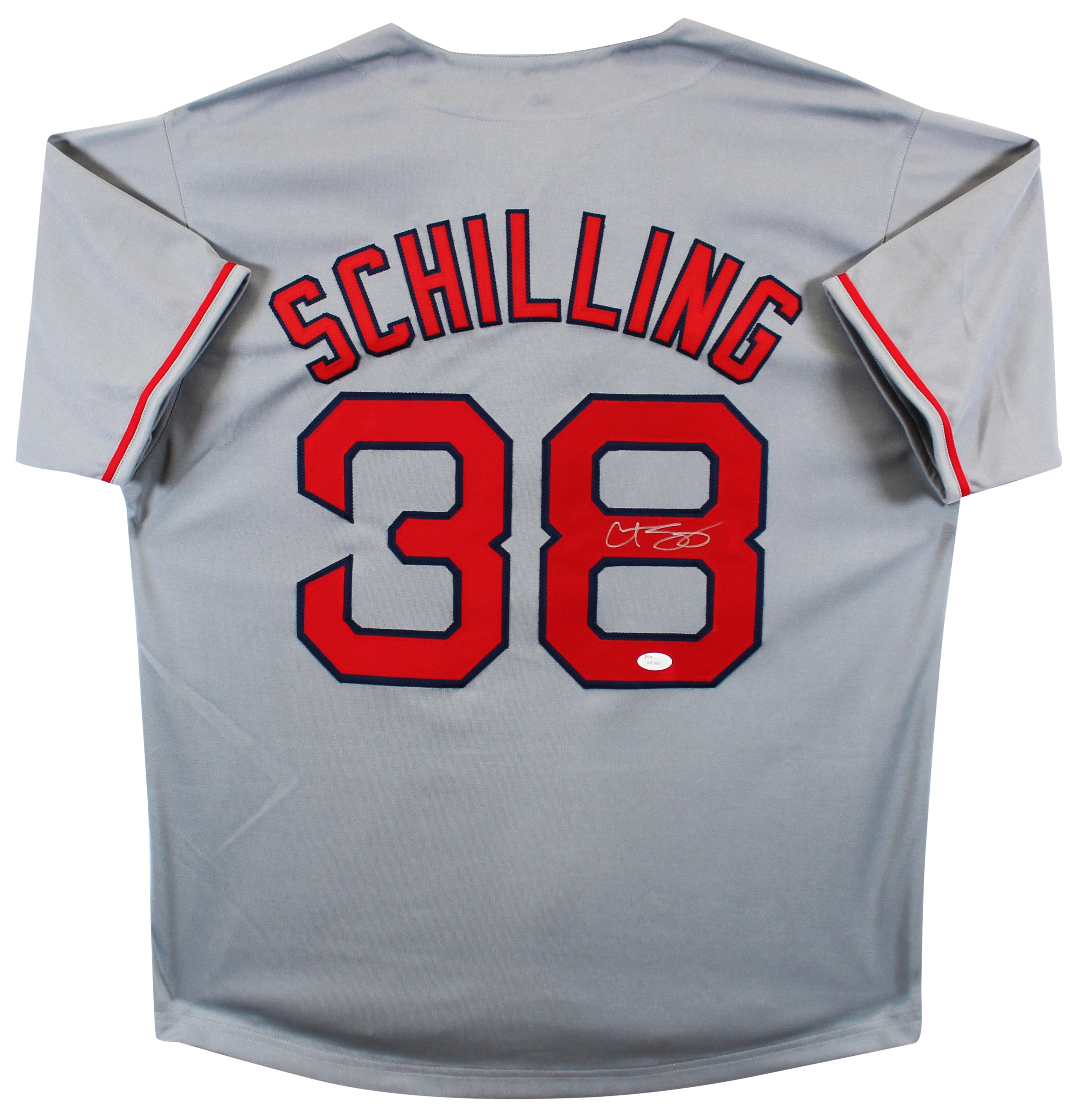 Curt Schilling Authentic Signed Grey Pro Style Jersey Autographed JSA Witness