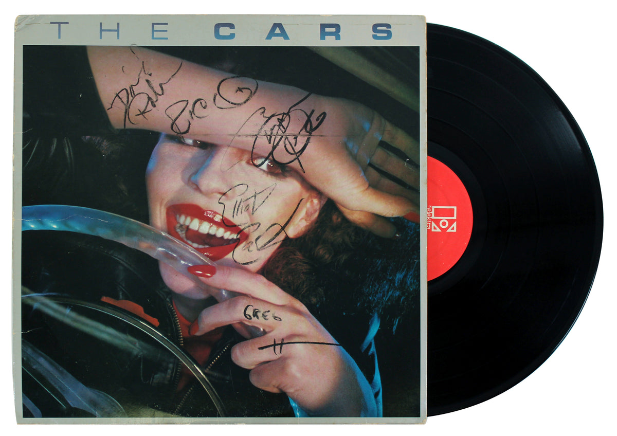 The Cars (5) Ocasek, Easton, Hawkes +2 Signed Album Cover W/ Vinyl BAS #AB14178