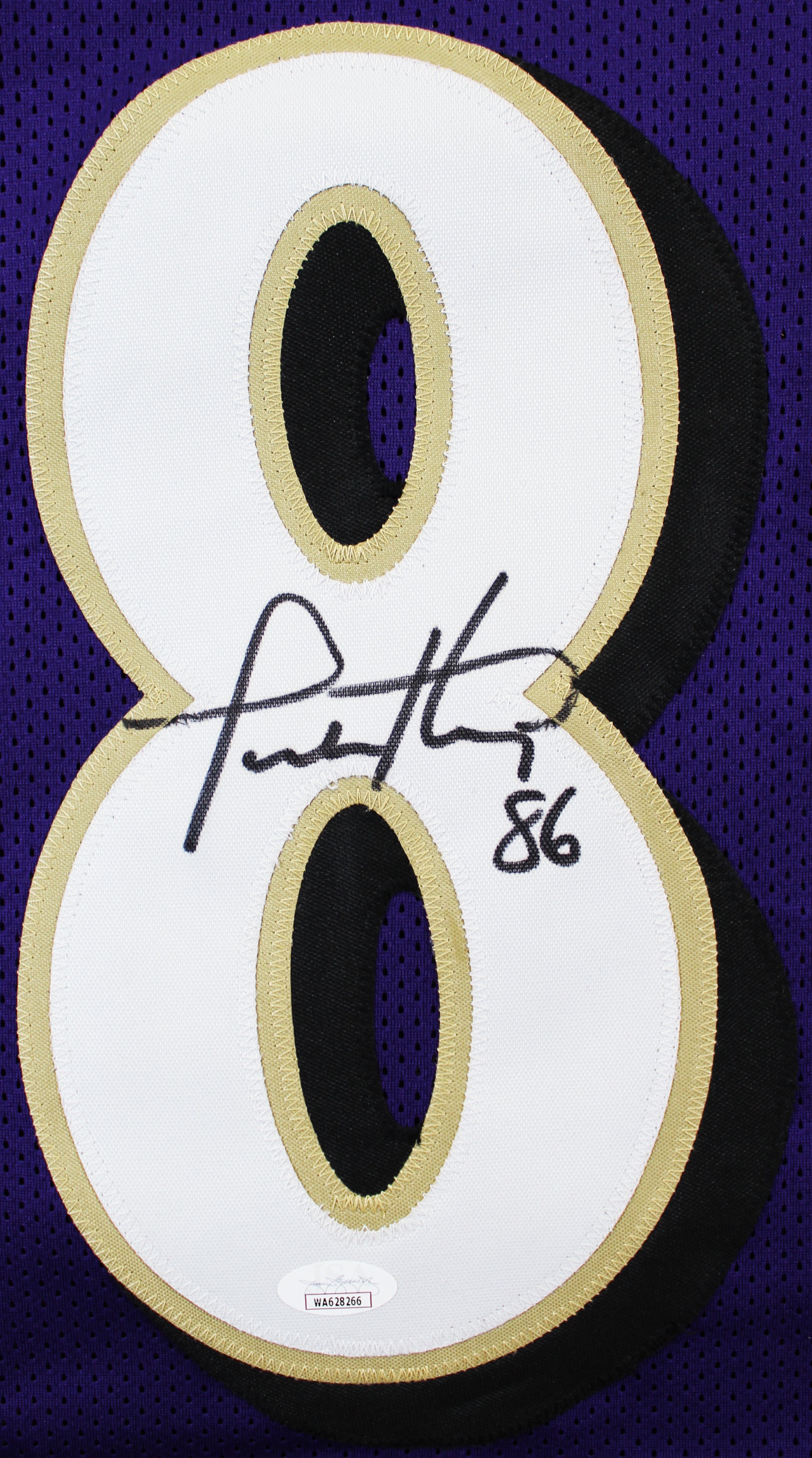 Todd Heap Authentic Signed Purple Pro Style Jersey Autographed JSA Witness