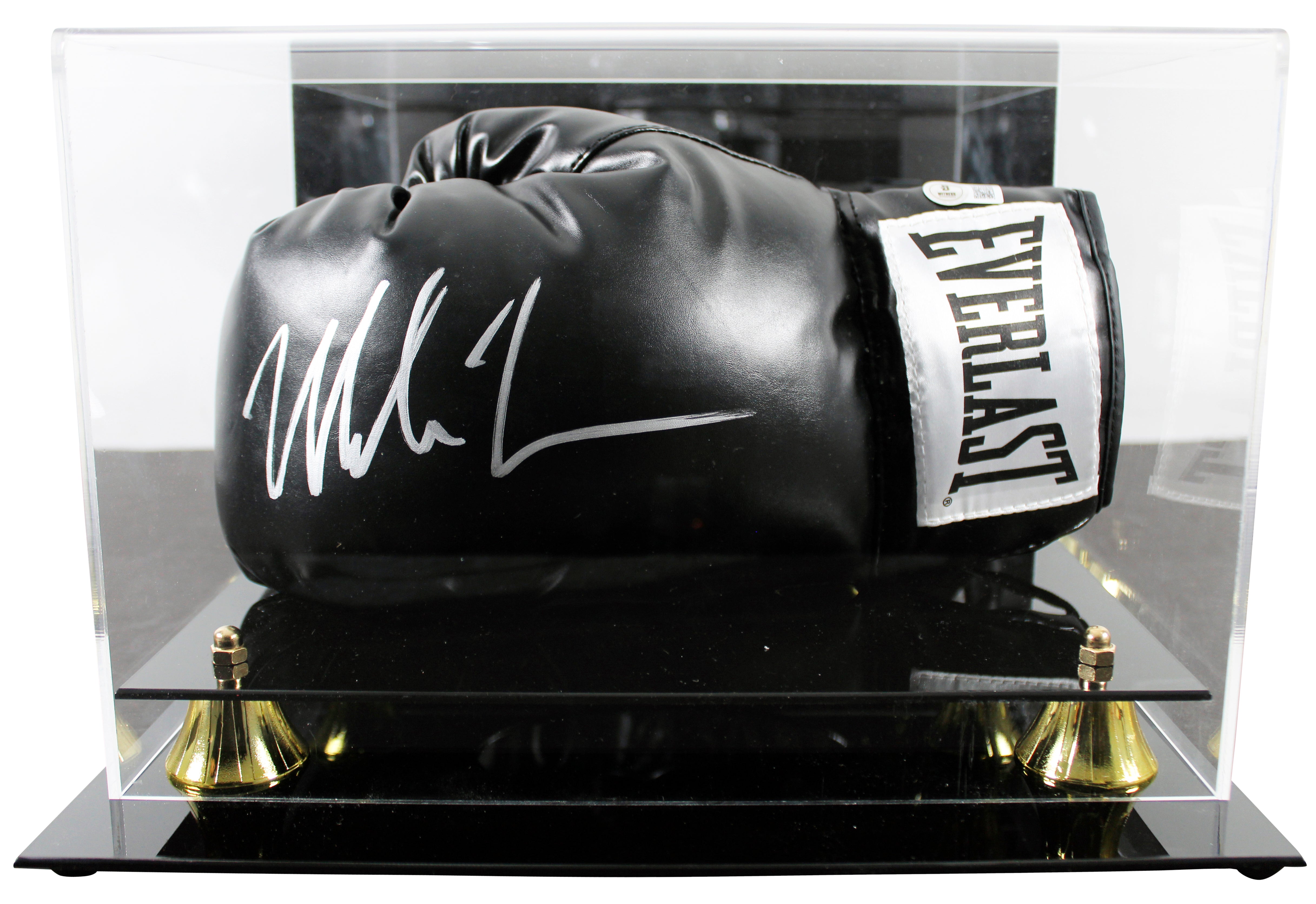 Mike Tyson Authentic Signed Black Left Hand Everlast Glove W/ Display Case BAS