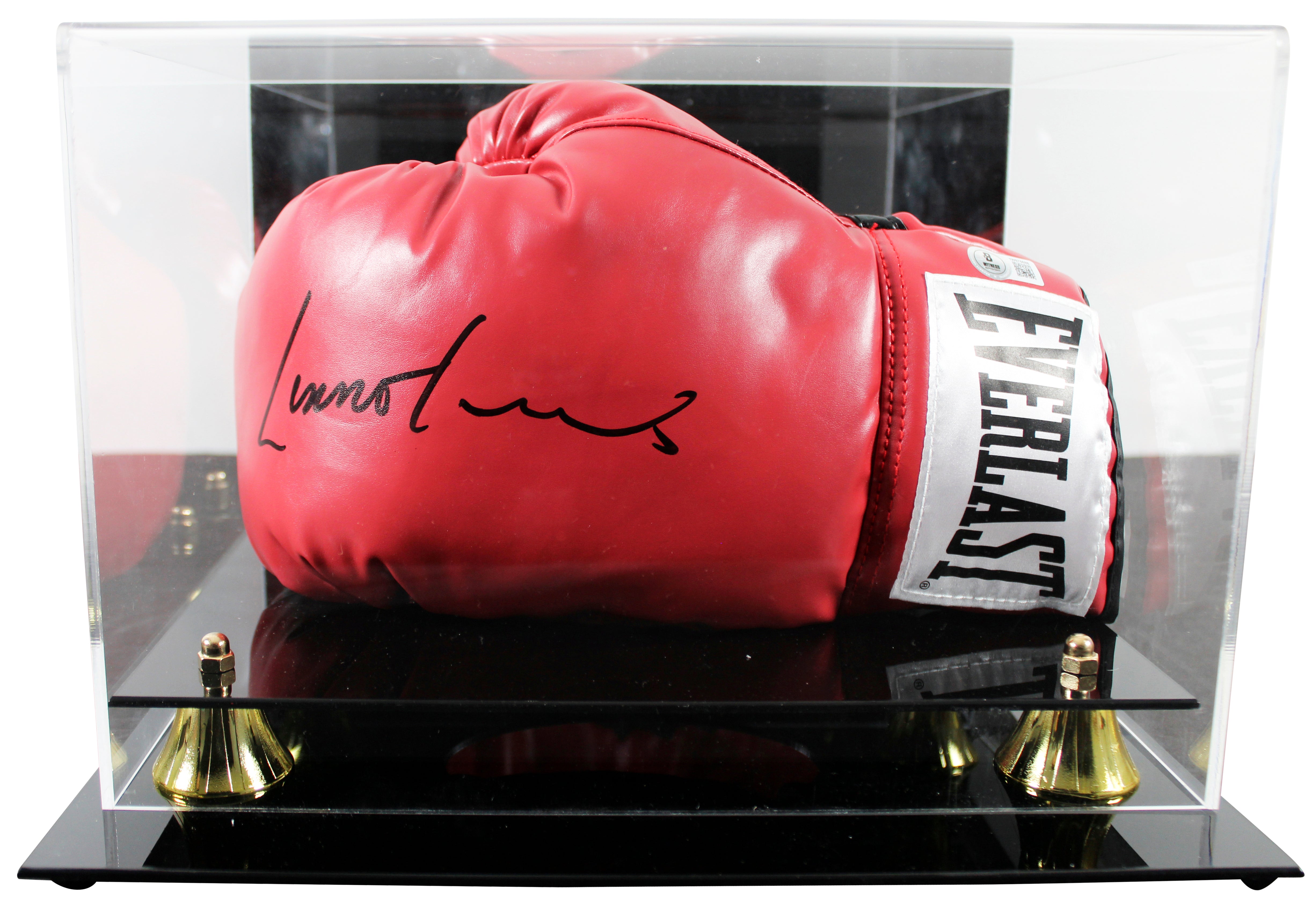 Lennox Lewis Authentic Signed Red Left Hand Everlast Glove W/ Case BAS Witnessed