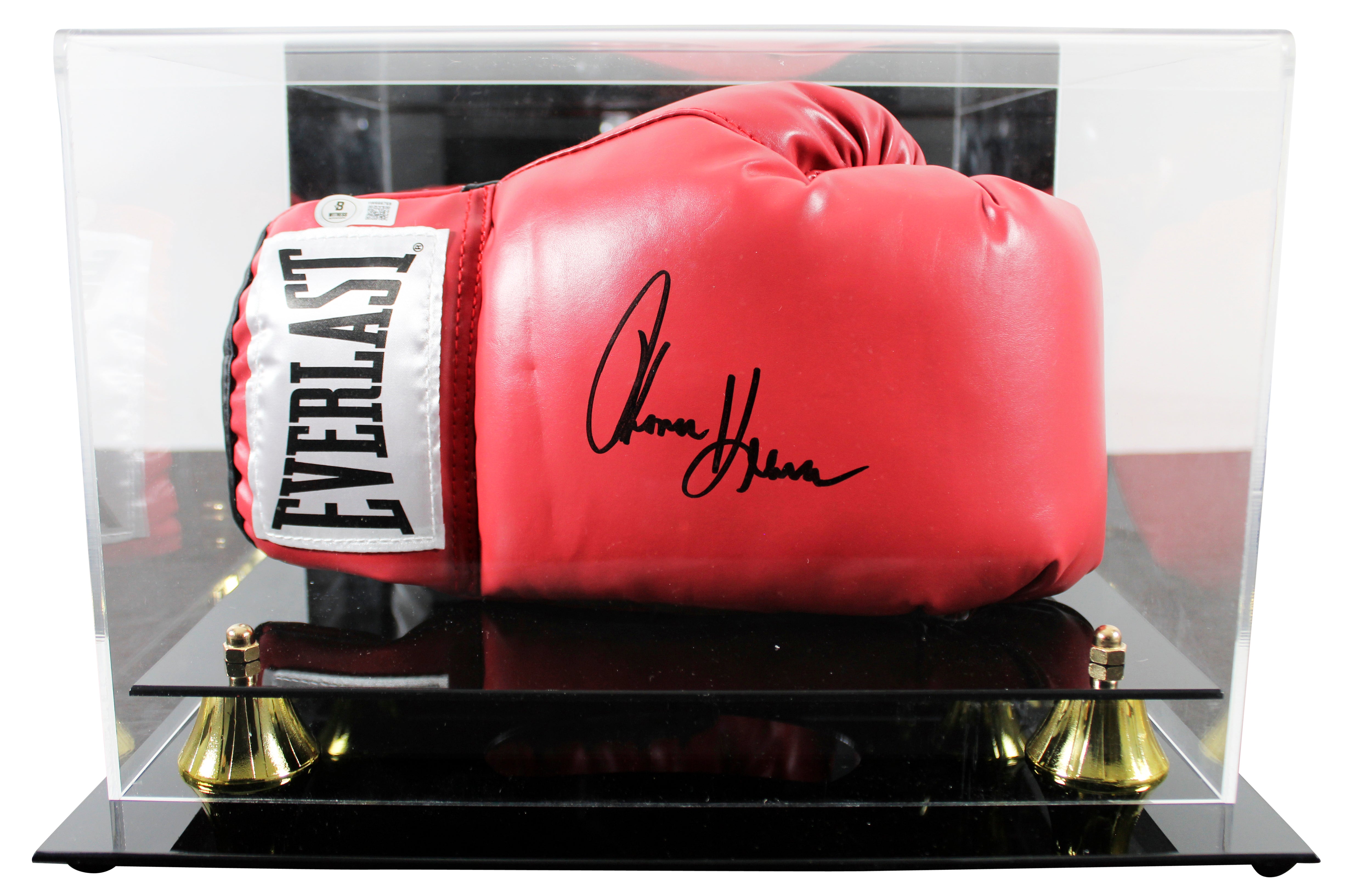 Tommy Hearns Authentic Signed Red Right Hand Everlast Glove W/ Case BAS Witness