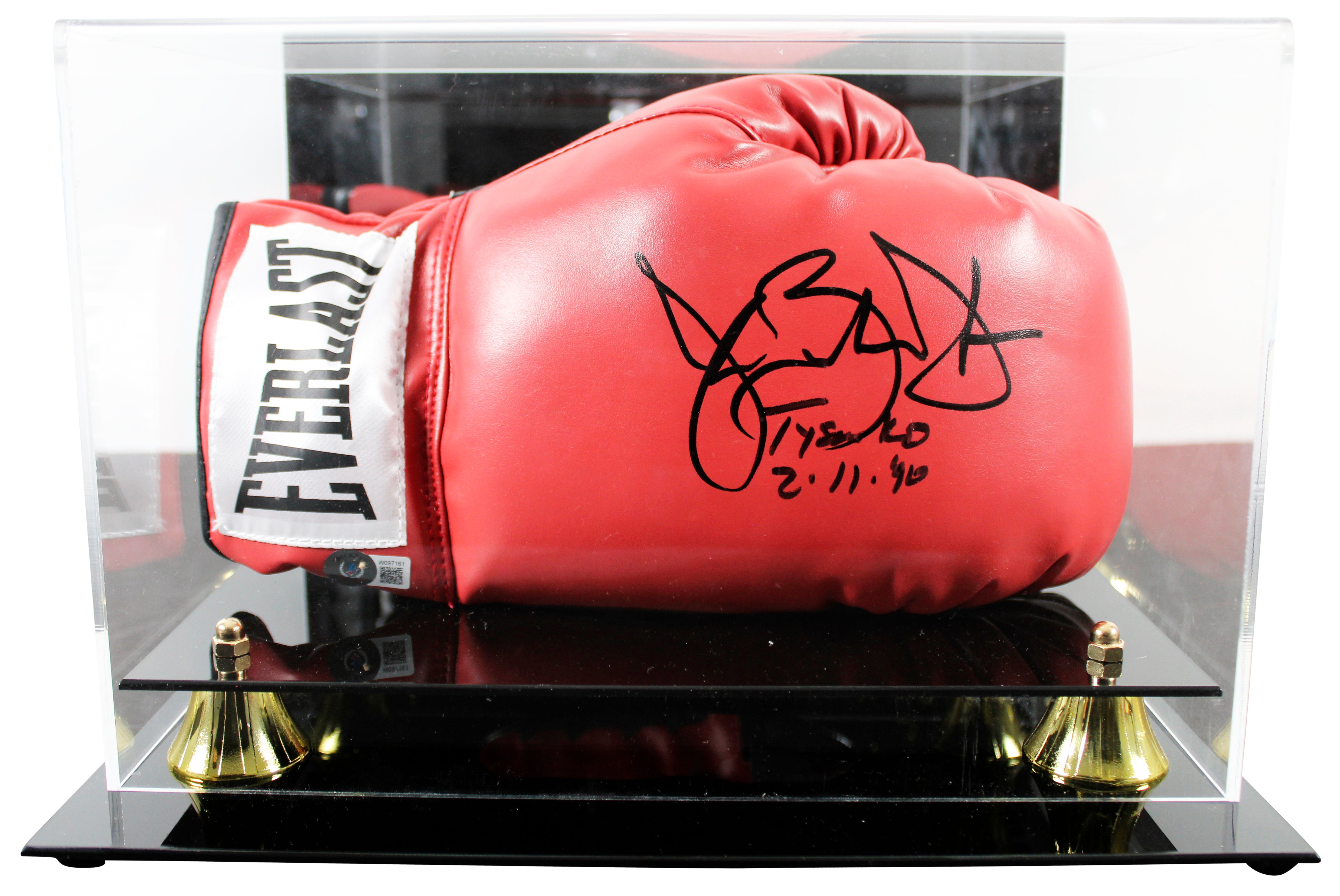 Buster Douglas "Tyson KO" Signed Left Hand Red Everlast Glove W/ Case BAS Wit