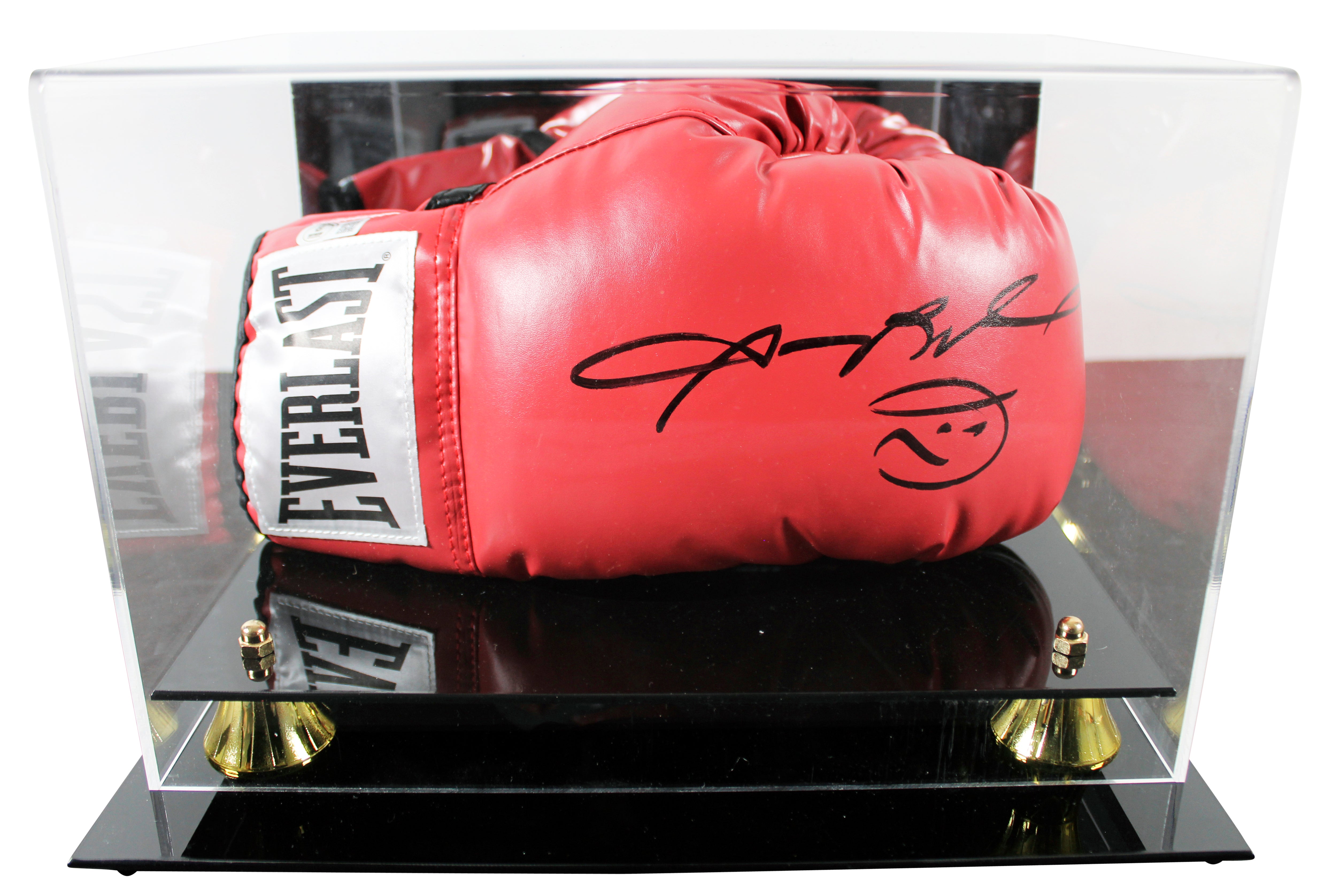 Sugar Ray Leonard Signed Red Right Hand Everlast Glove W/ Case BAS Witnessed