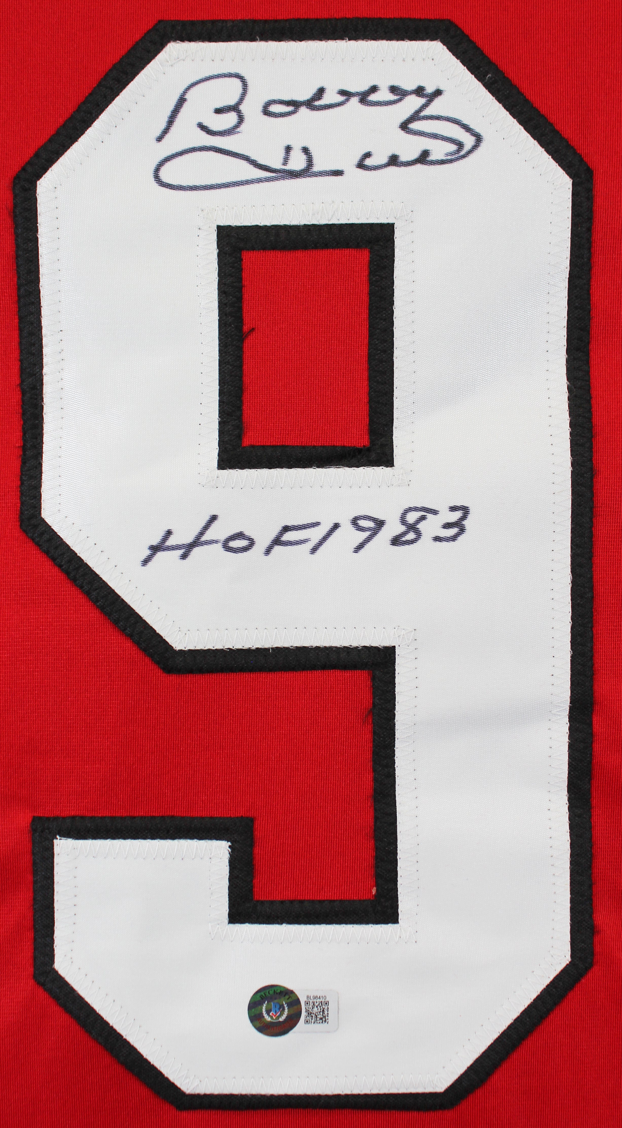 Bobby Hull "HOF 1983" Authentic Signed Red Pro Style Jersey BAS Witnessed