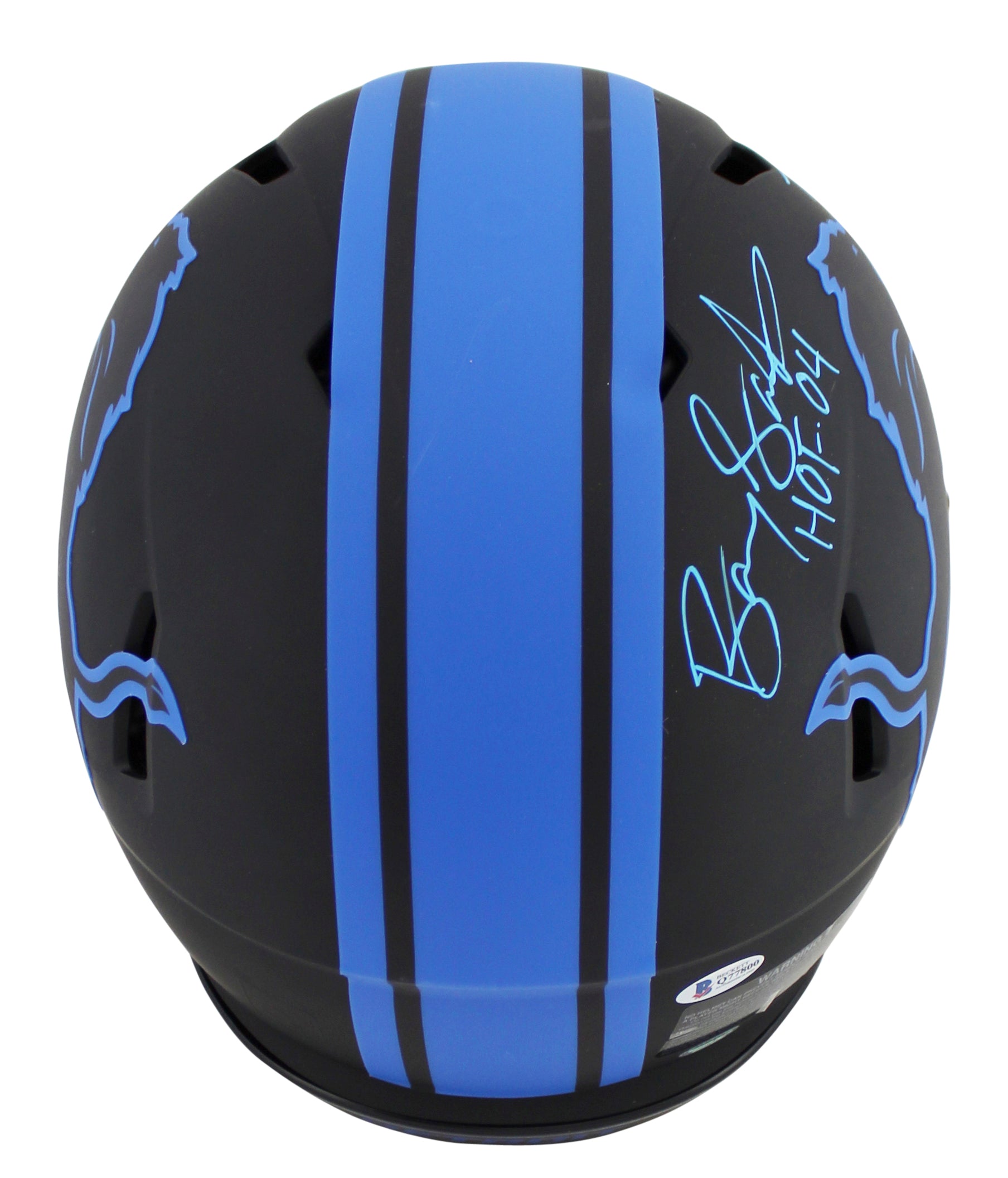 Lions Barry Sanders "2x Insc" Signed Eclipse Proline Full Size Speed Helmet BAS