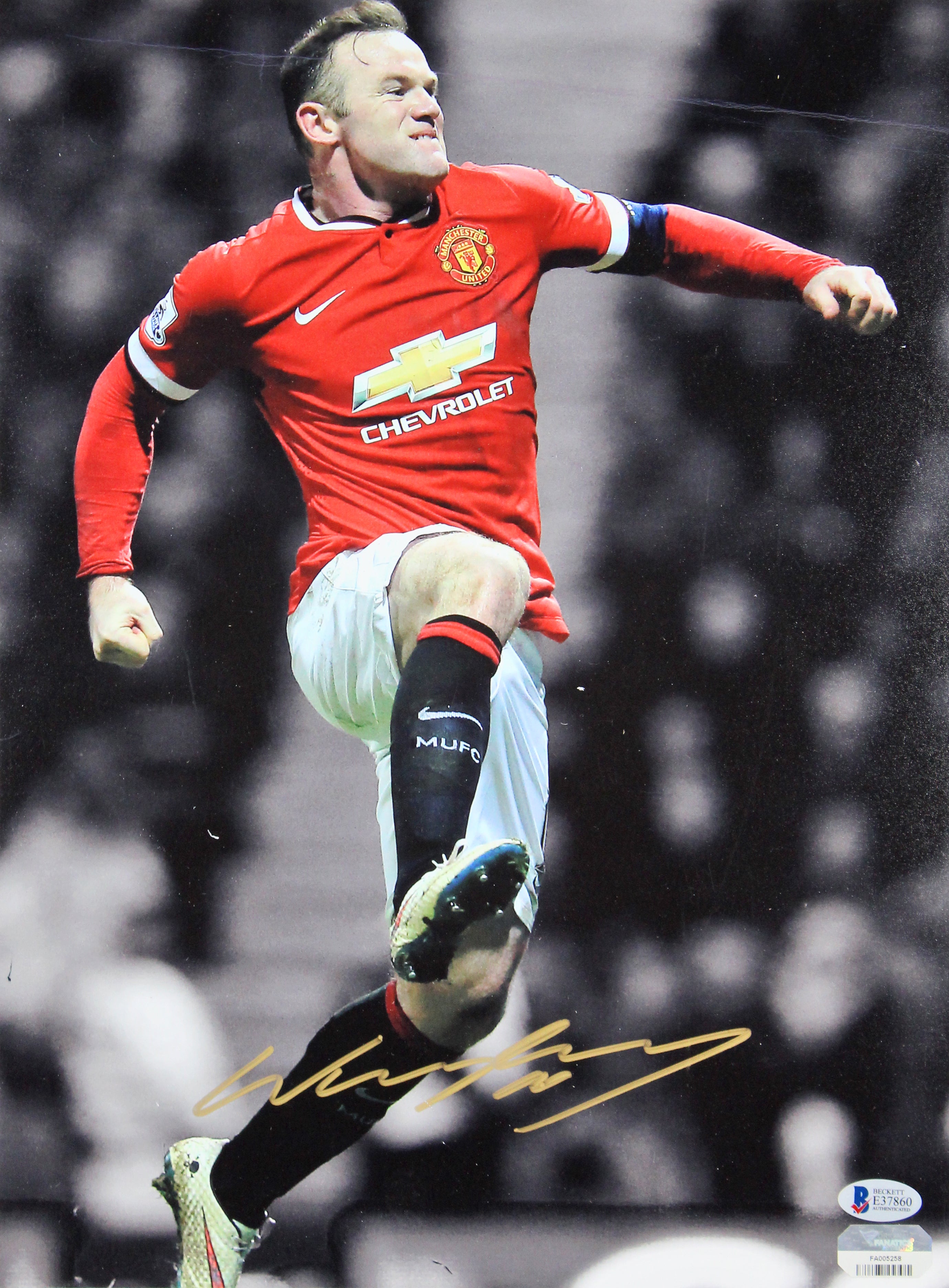 Manchester United Wayne Rooney Authentic Signed 11x14 Matted Photo BAS #E37860