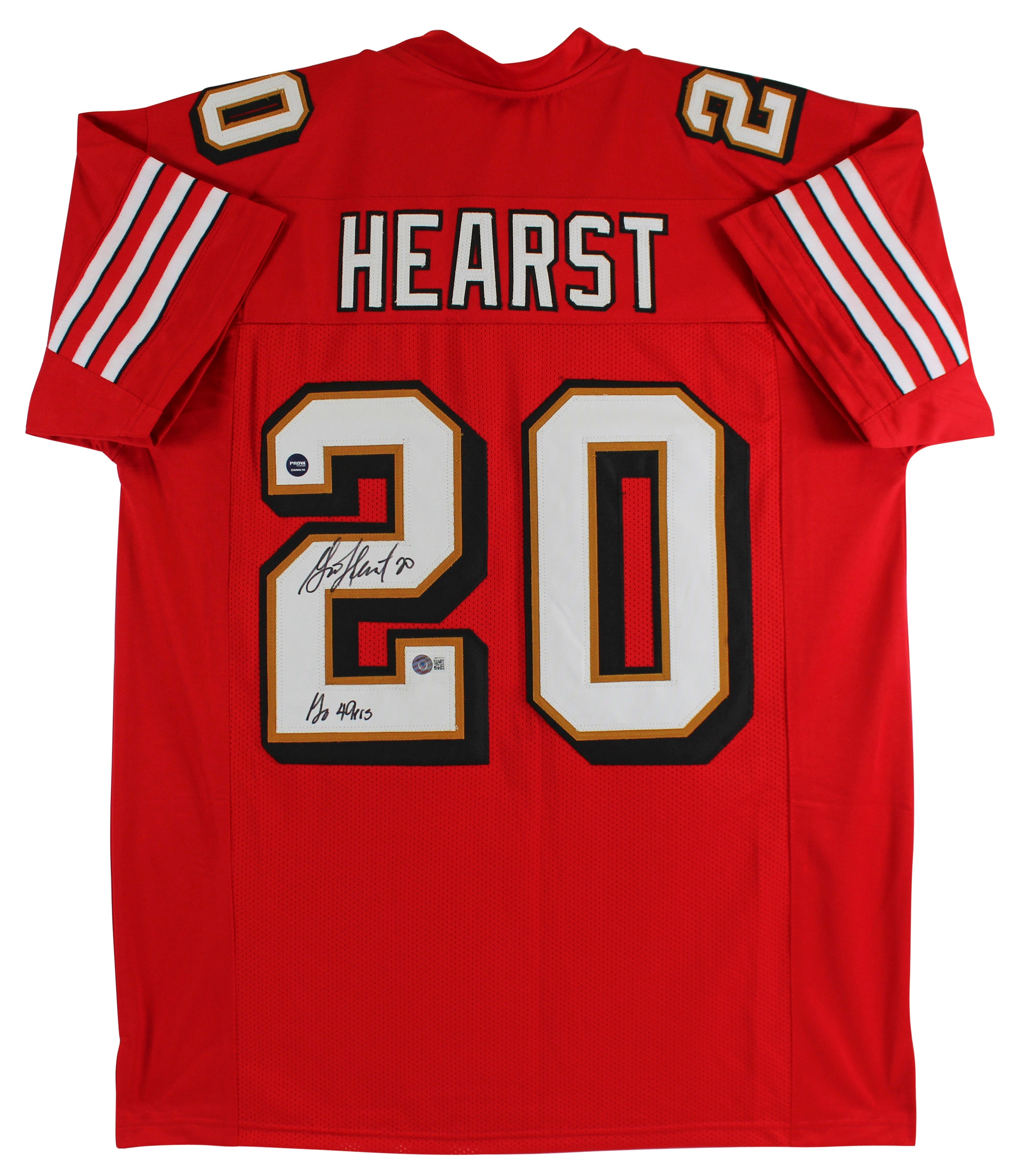 Garrison Hearst "Go 49ers" Authentic Signed Red Pro Style Jersey BAS Witnessed