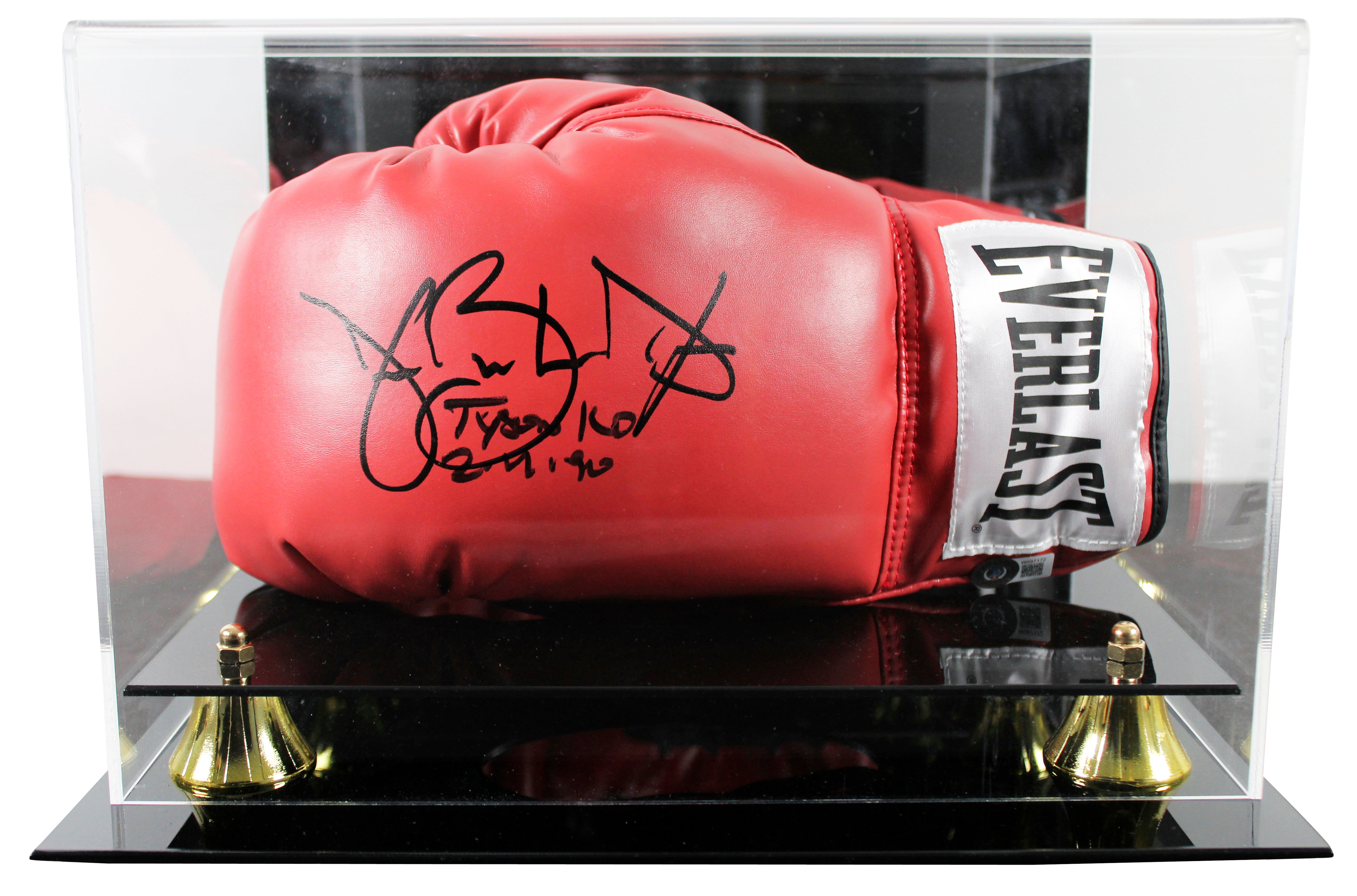 Buster Douglas "Tyson KO" Signed Left Hand Red Everlast Glove W/ Case BAS Wit