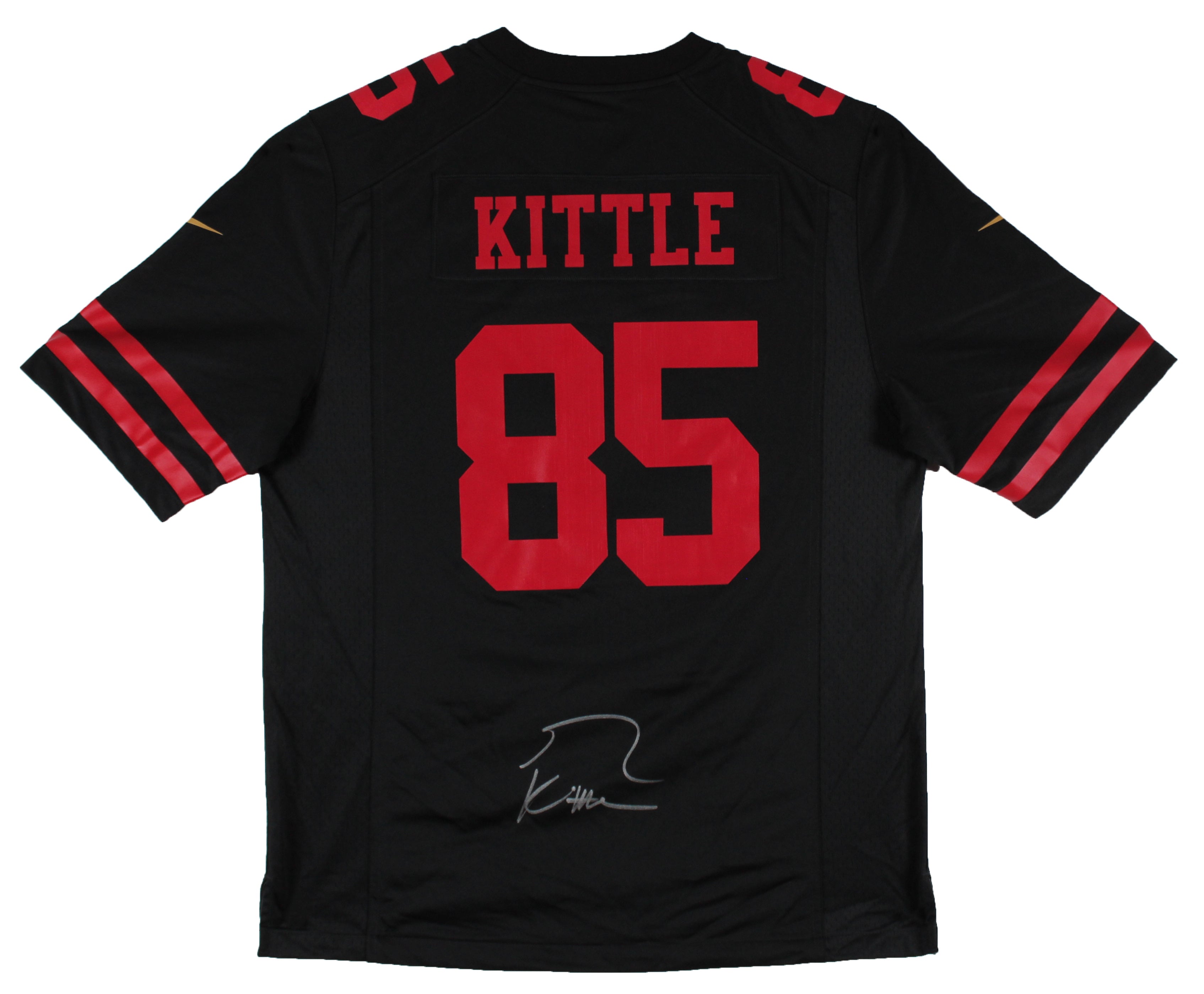 49ers George Kittle Authentic Signed Black Nike Game Jersey BAS Witnessed