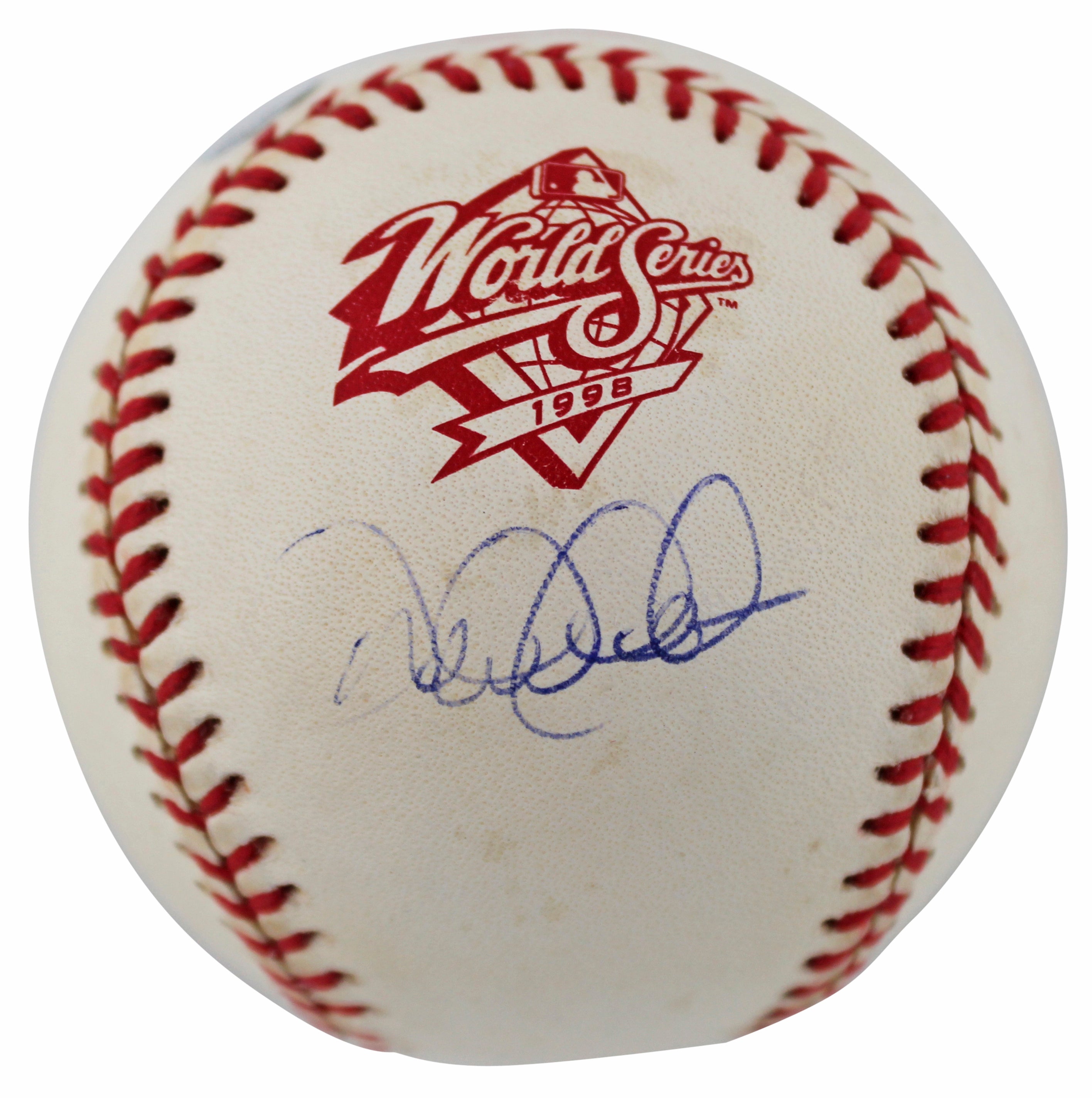 Yankees Derek Jeter Signed 1998 WS Logo Oml Baseball w/ Case MLB #AR012913