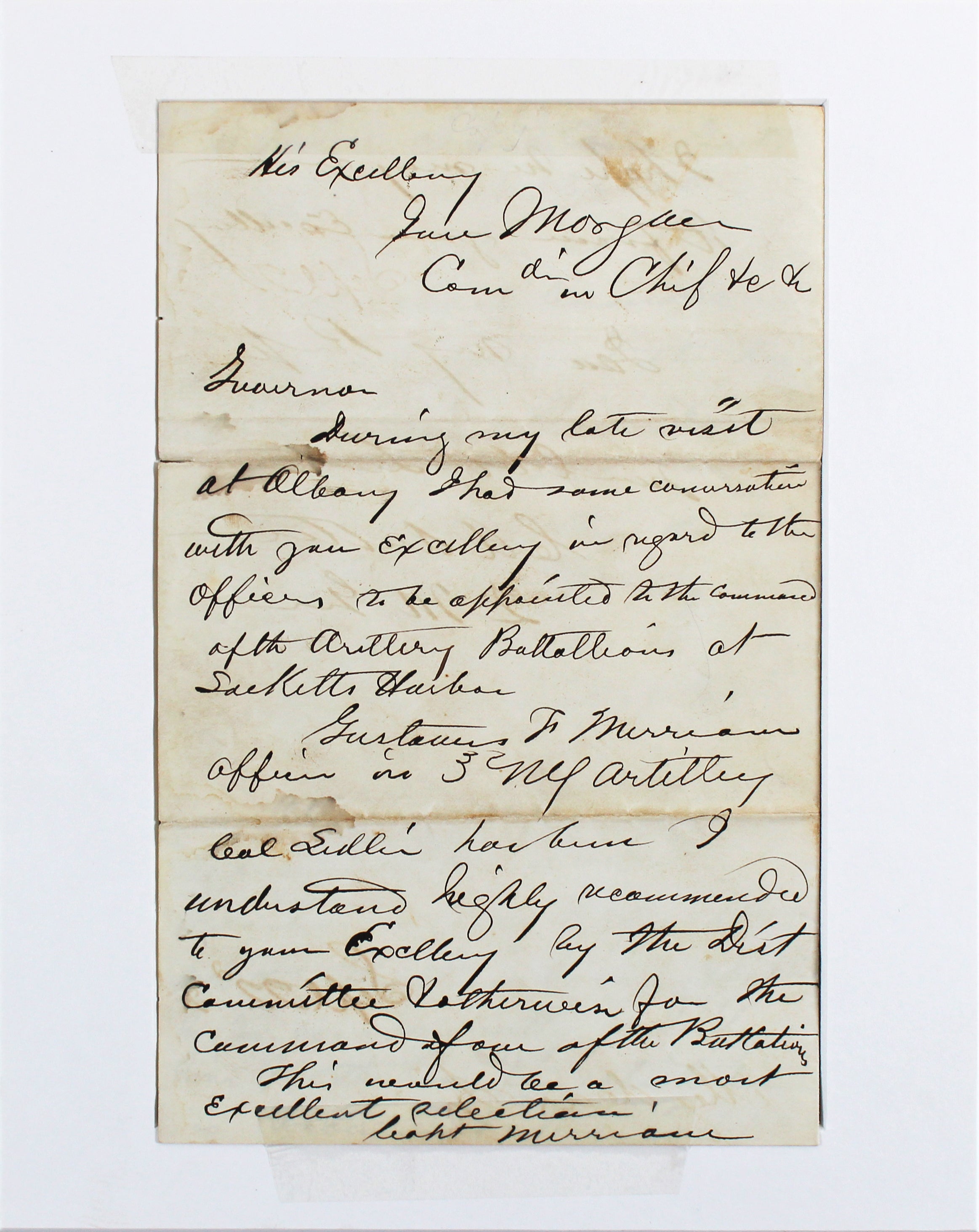 Chester A. Arthur Signed & Matted 5.5x8.25 1862 Handwritten Letter BAS #AB14650