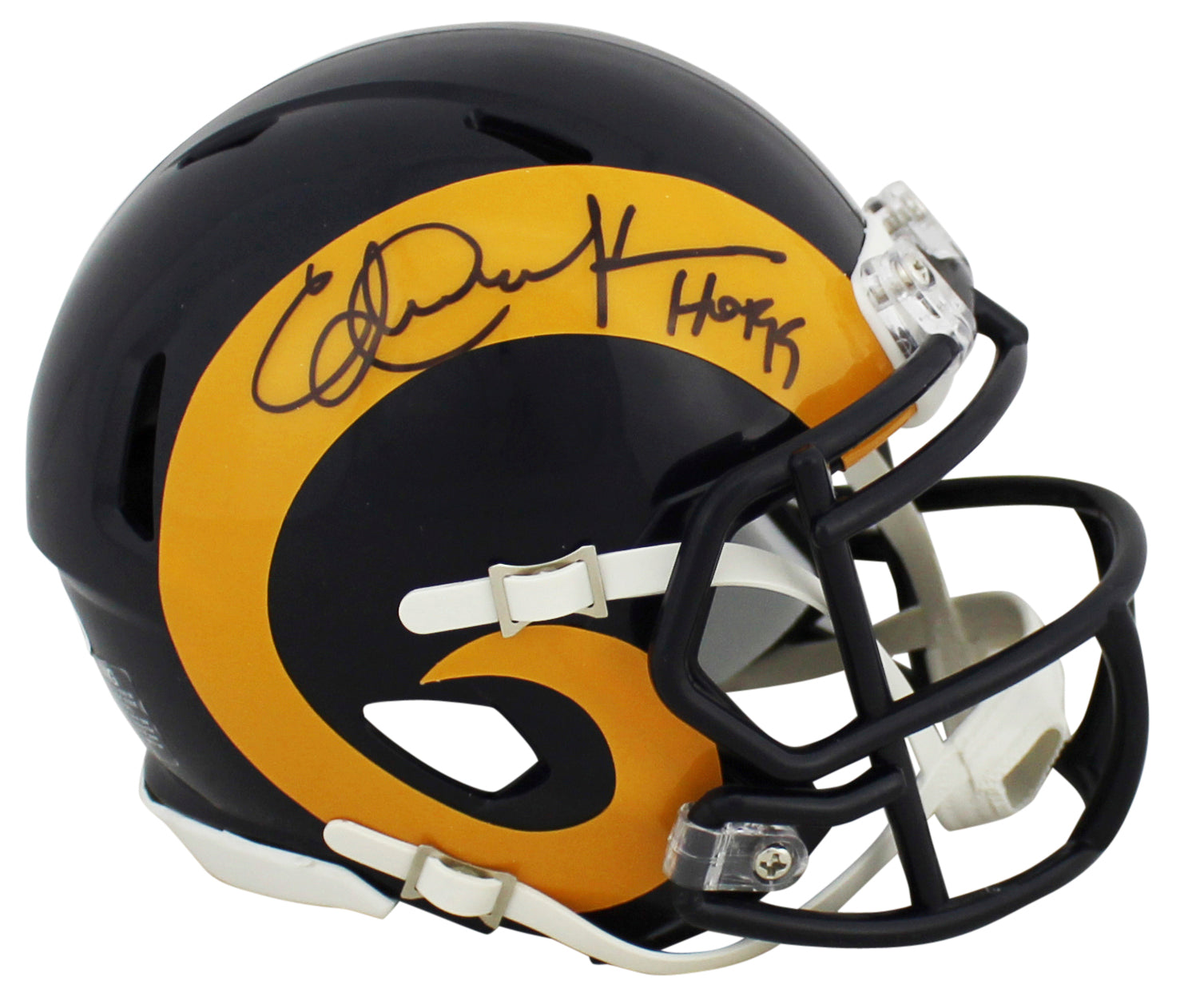 Rams Eric Dickerson "HOF 99" Authentic Signed Speed Mini Helmet BAS Witnessed