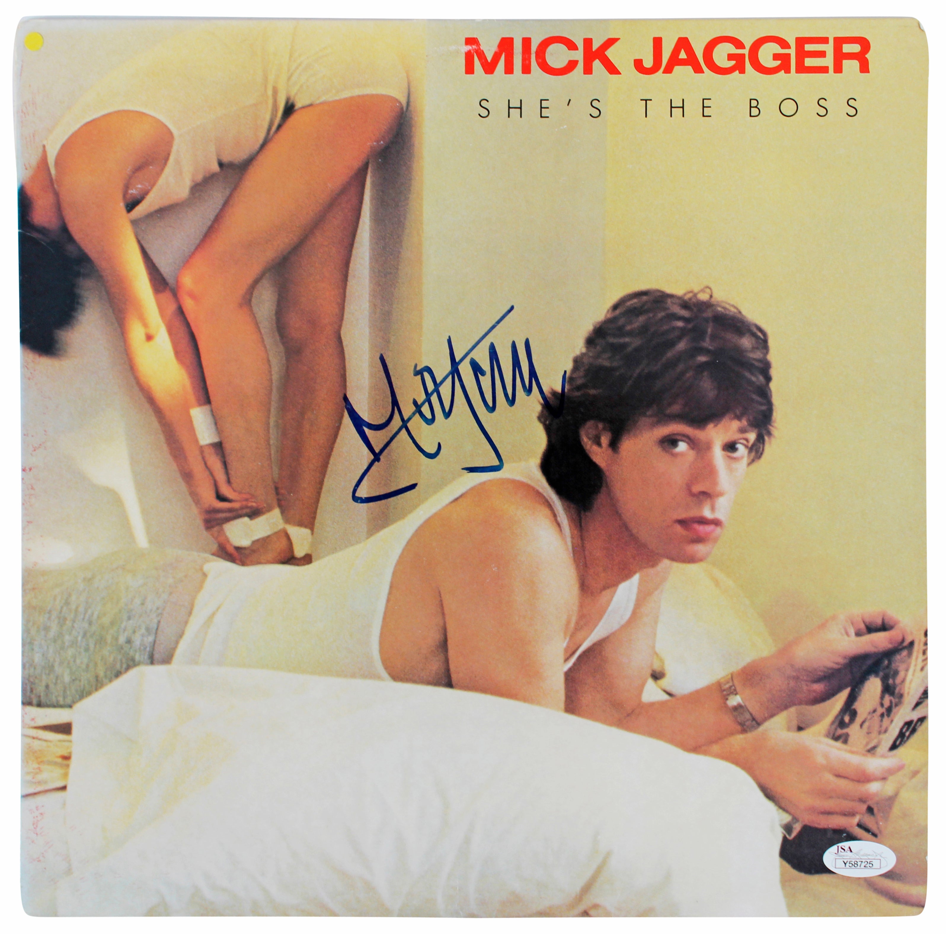 Mick Jagger Authentic Signed She's The Boss Album Cover W/ Vinyl JSA #Y58725