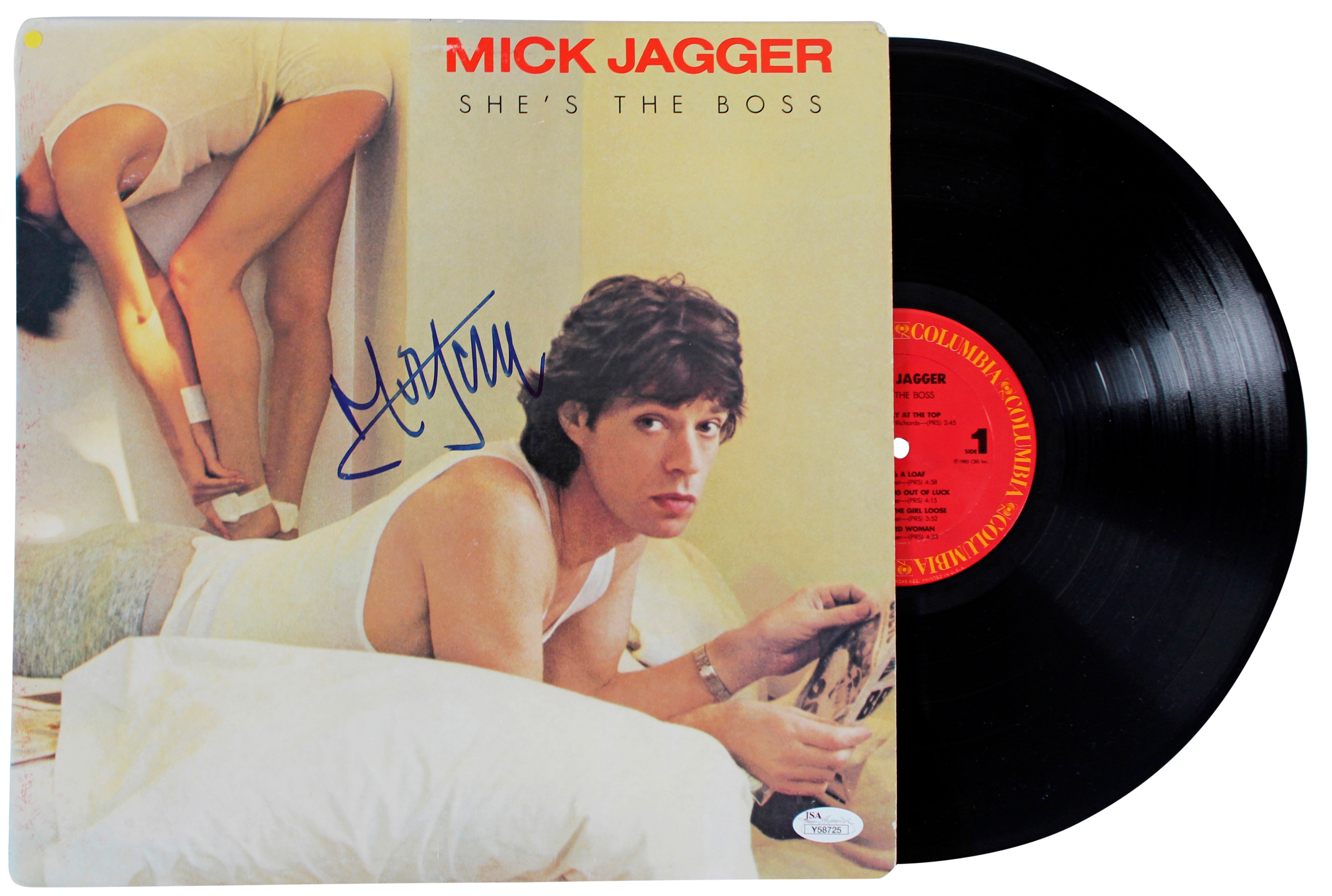 Mick Jagger Authentic Signed She's The Boss Album Cover W/ Vinyl JSA #Y58725