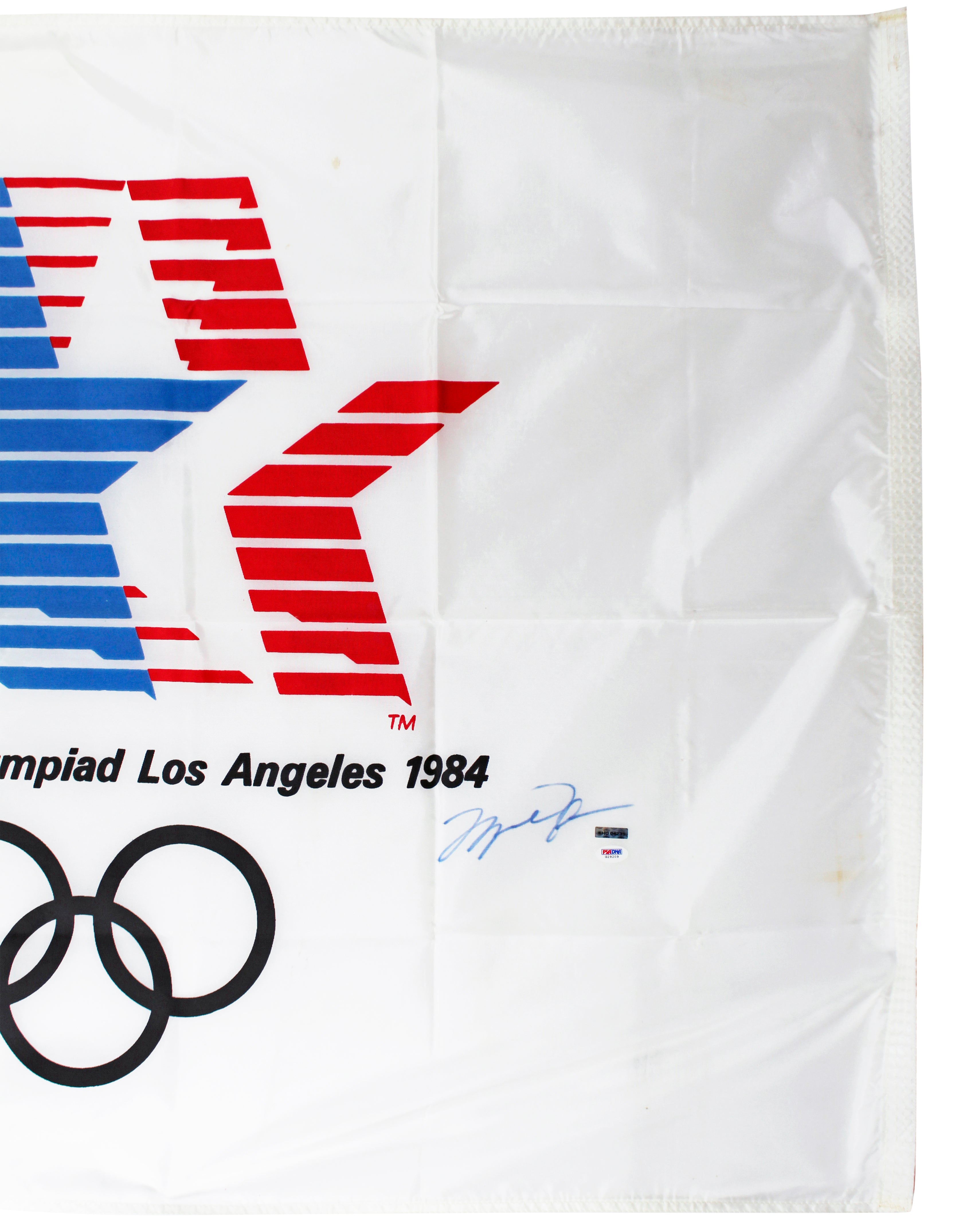 Bulls Michael Jordan Authentic Signed 1984 Olympic Games Flag PSA/DNA #G29209