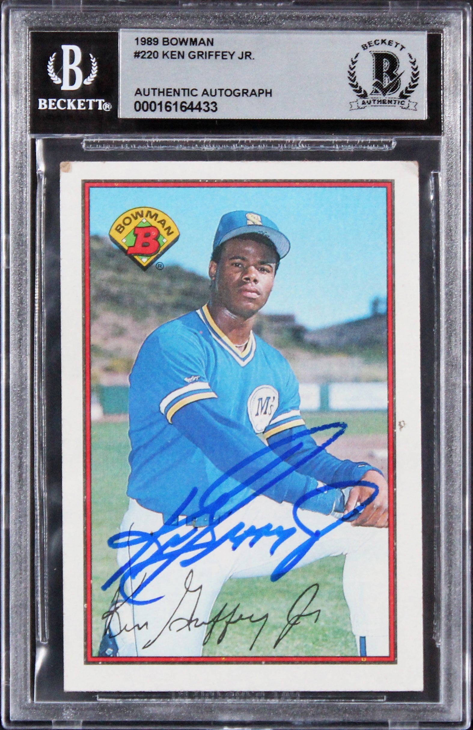 Mariners Ken Griffey Jr. Signed 1989 Bowman #220 Rookie Card Auto 10! BAS Slab 2
