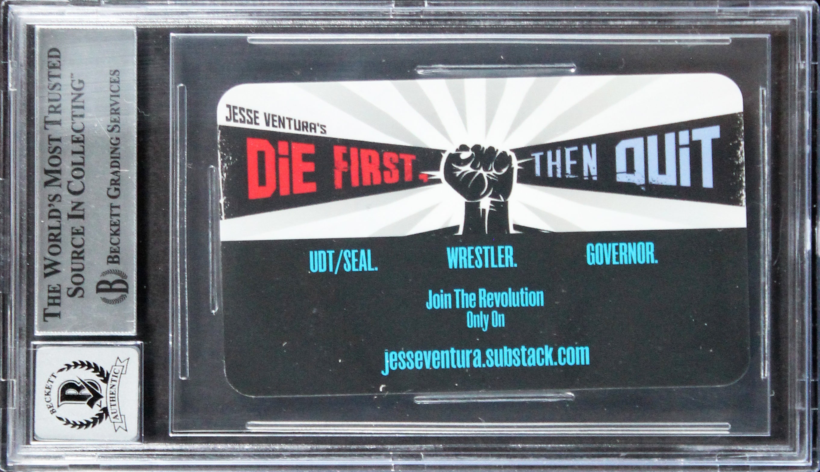 Jesse Ventura Signed 2.25x3.25 Business Card Auto 10! Autographed BAS Slabbed