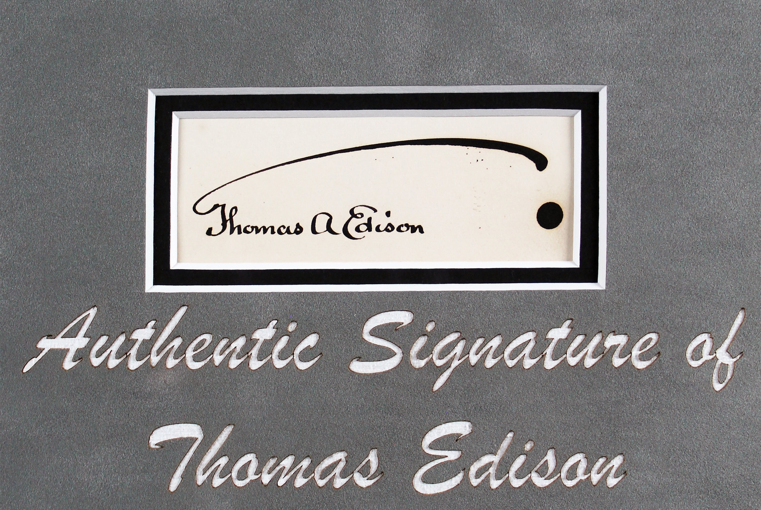 Thomas Edison Authentic Signed & Framed Cut Signature Auto Grade 10 BAS #AB14605