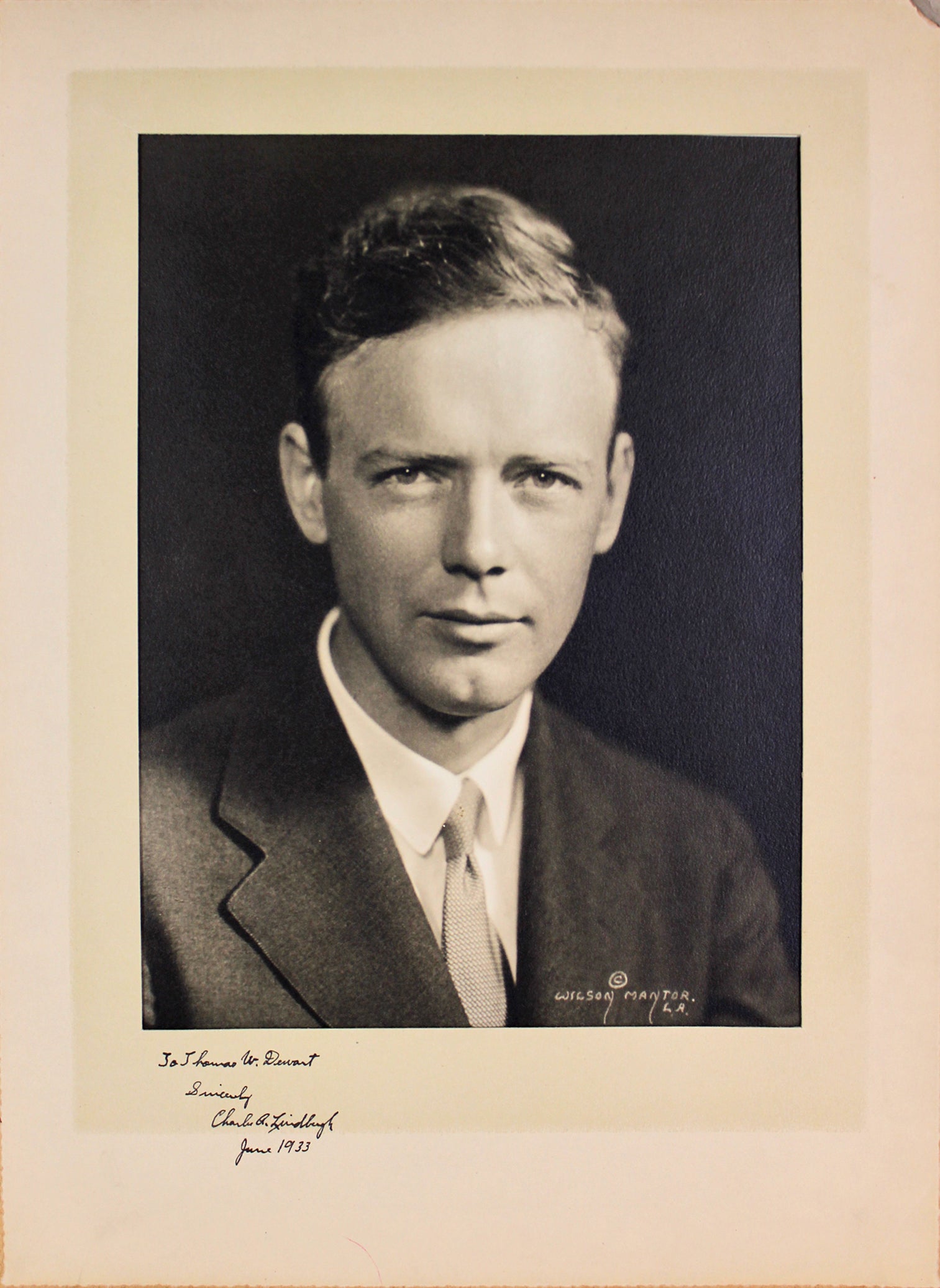 Charles Lindbergh "June 1933" Authentic Signed 8x10 Matted Photo PSA/DNA #Q07605