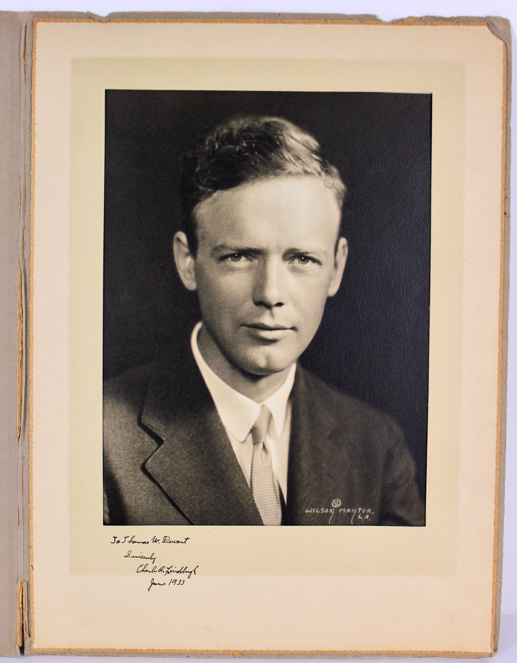 Charles Lindbergh "June 1933" Authentic Signed 8x10 Matted Photo PSA/DNA #Q07605