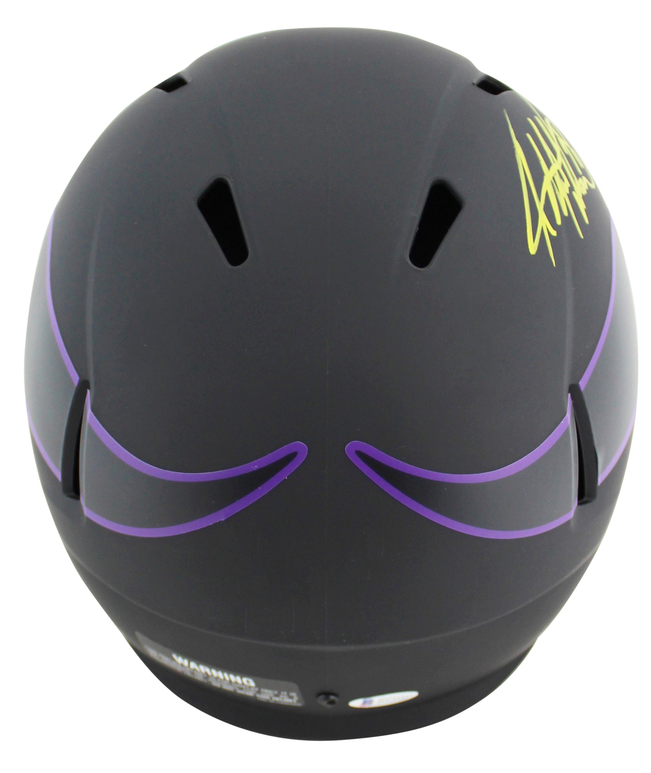 Vikings Adrian Peterson Signed Eclipse Full Size Speed Rep Helmet BAS Witnessed