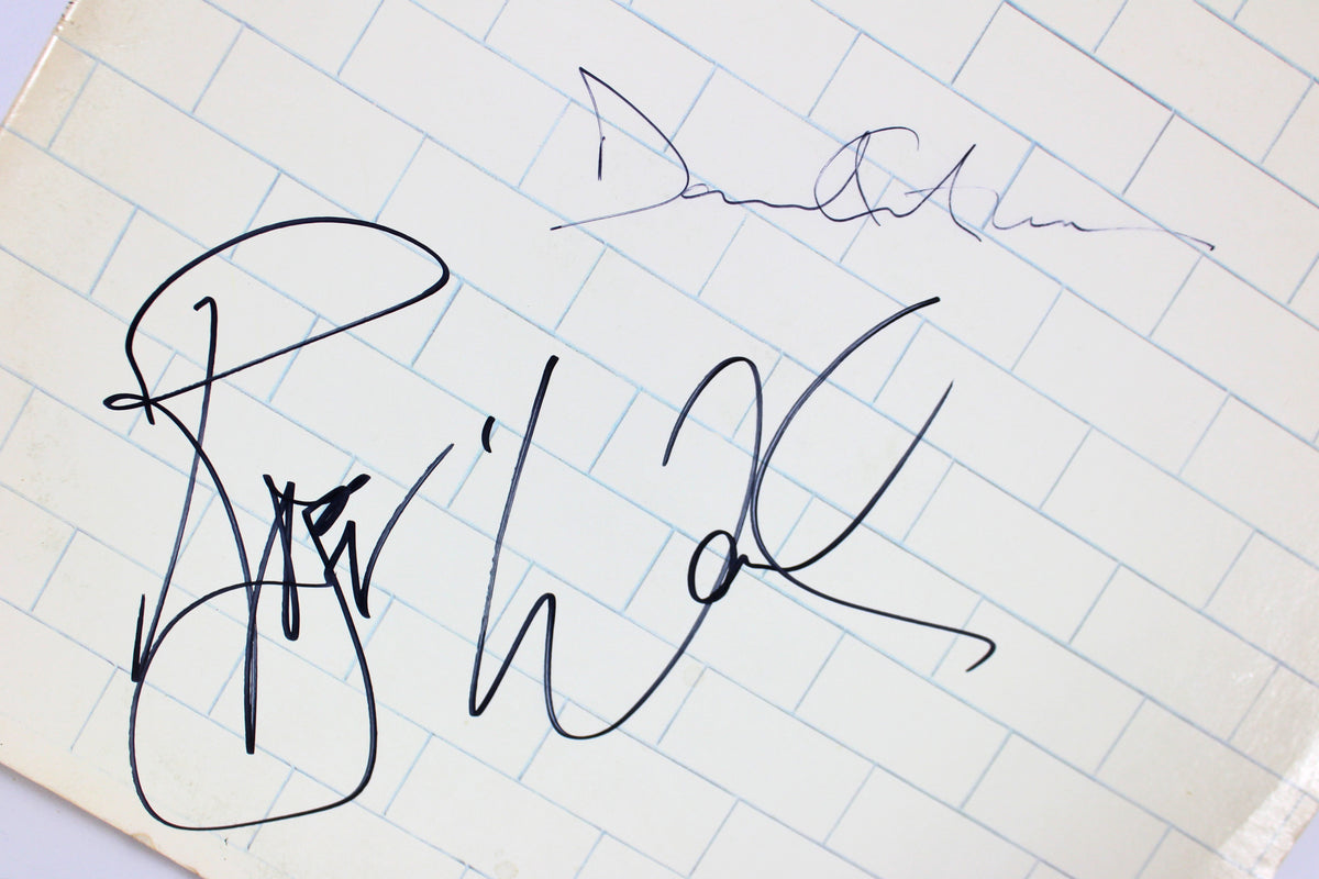 Roger Waters & David Gilmour Pink Floyd Signed The Wall Album Cover BAS #A00298