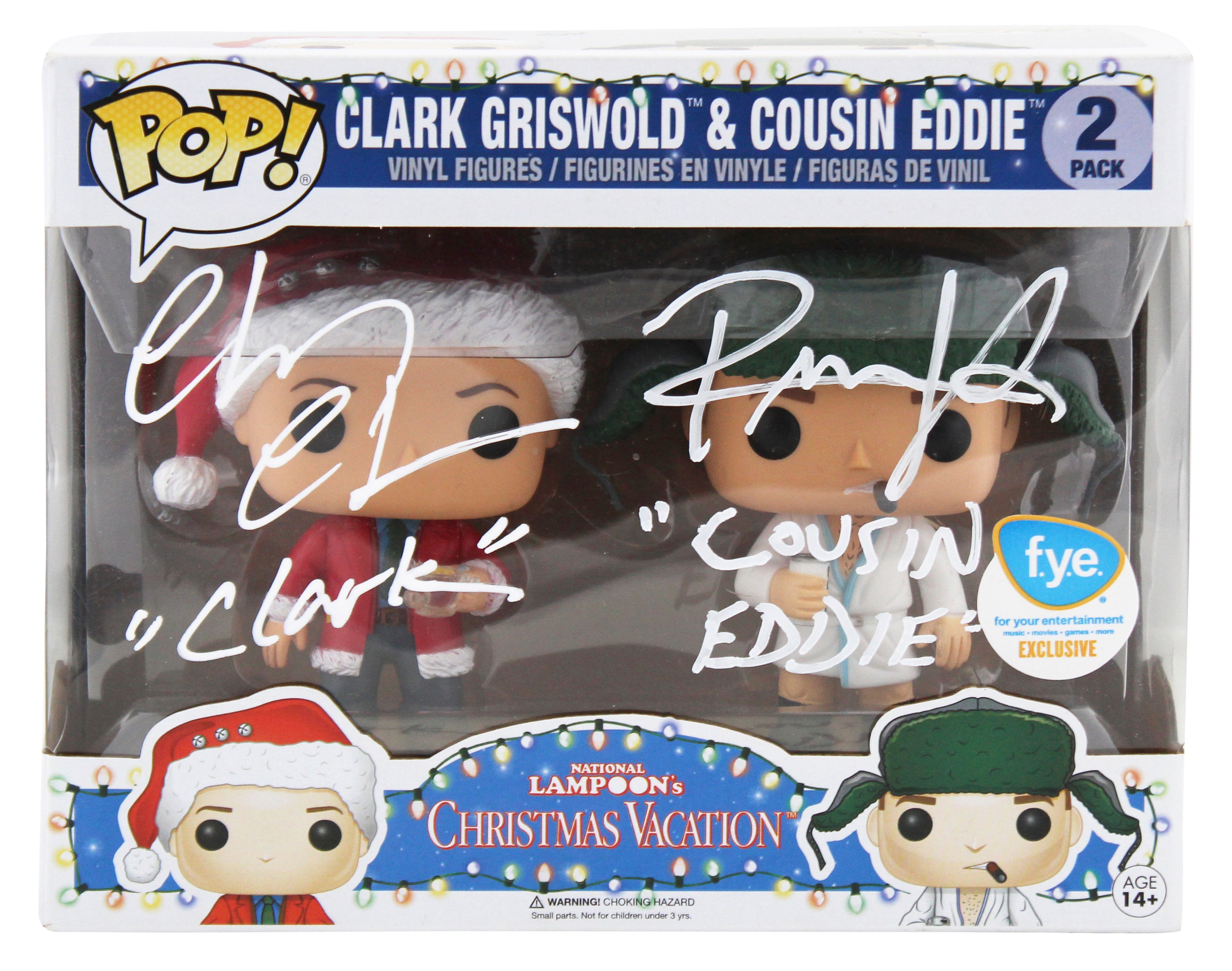 Chevy Chase & Randy Quaid "2x Insc" Signed Funko Pop Vinyl Figure BAS #BK88244