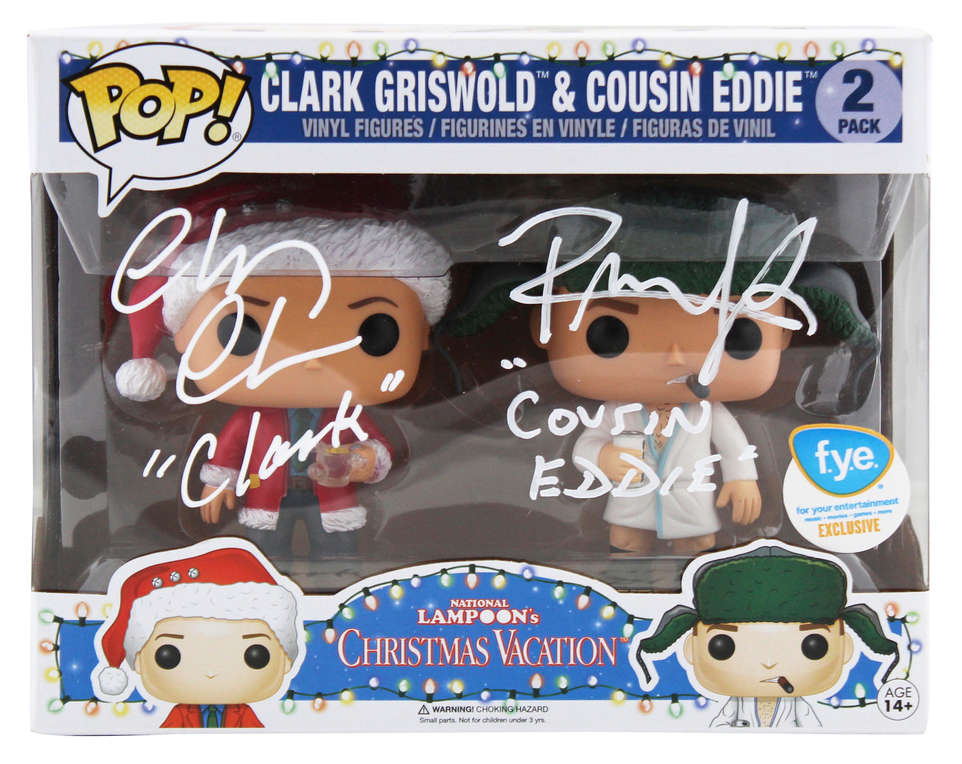Chevy Chase & Randy Quaid "2x Insc" Signed Funko Pop Vinyl Figure BAS #BK88245