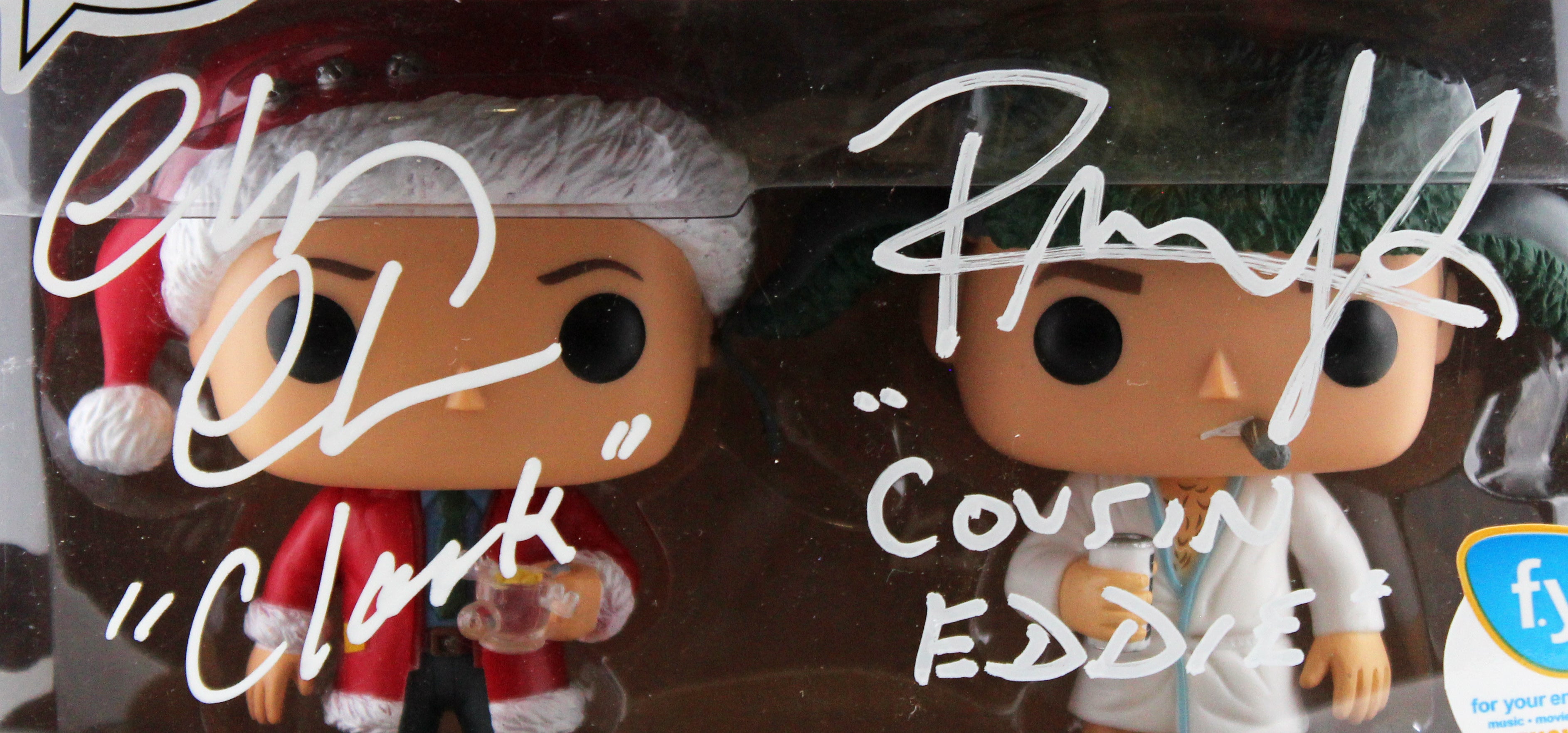 Chevy Chase & Randy Quaid "2x Insc" Signed Funko Pop Vinyl Figure BAS #BK88245