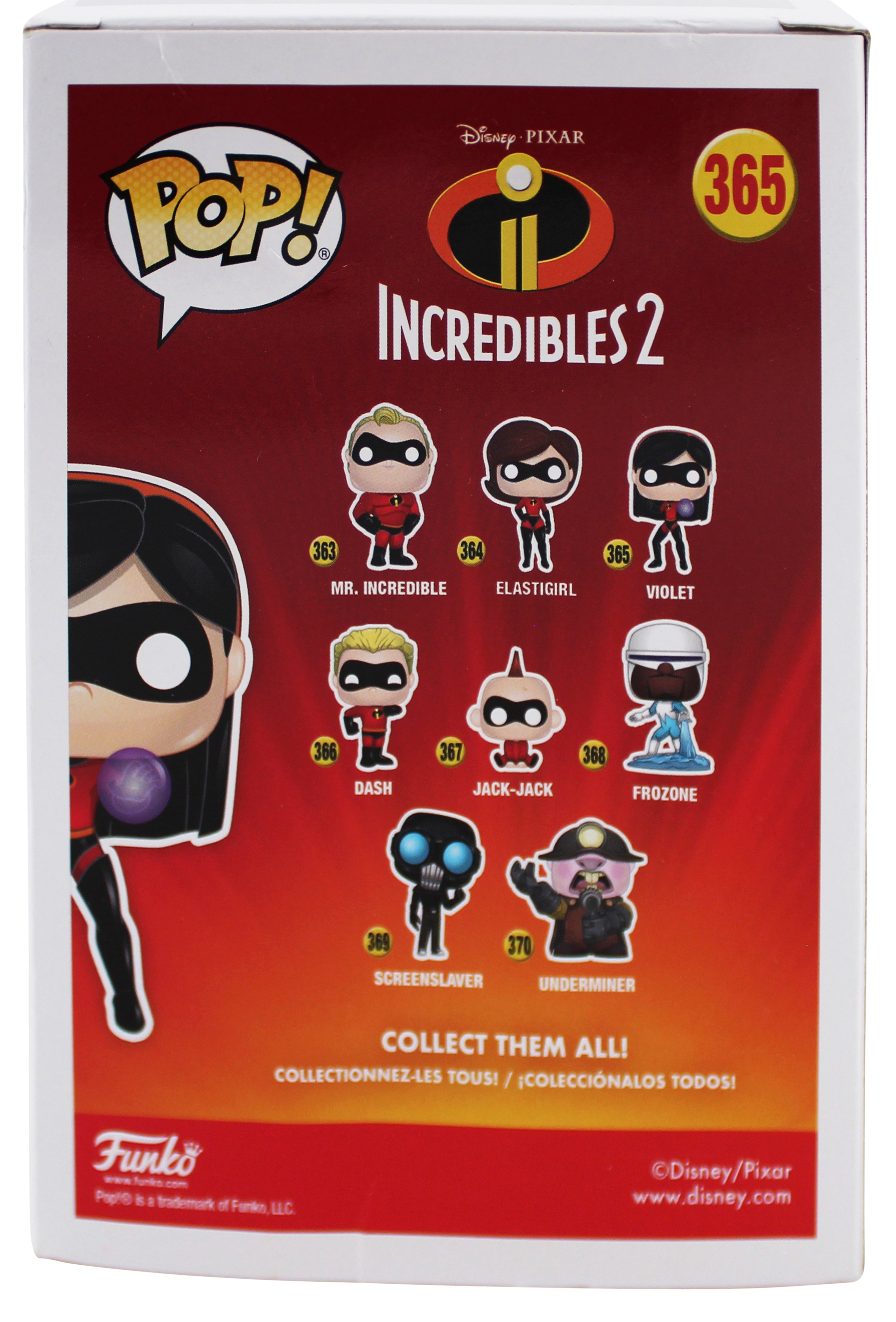 The Incredibles 2 Violet #365 Funko Pop Vinyl Figure Un-signed
