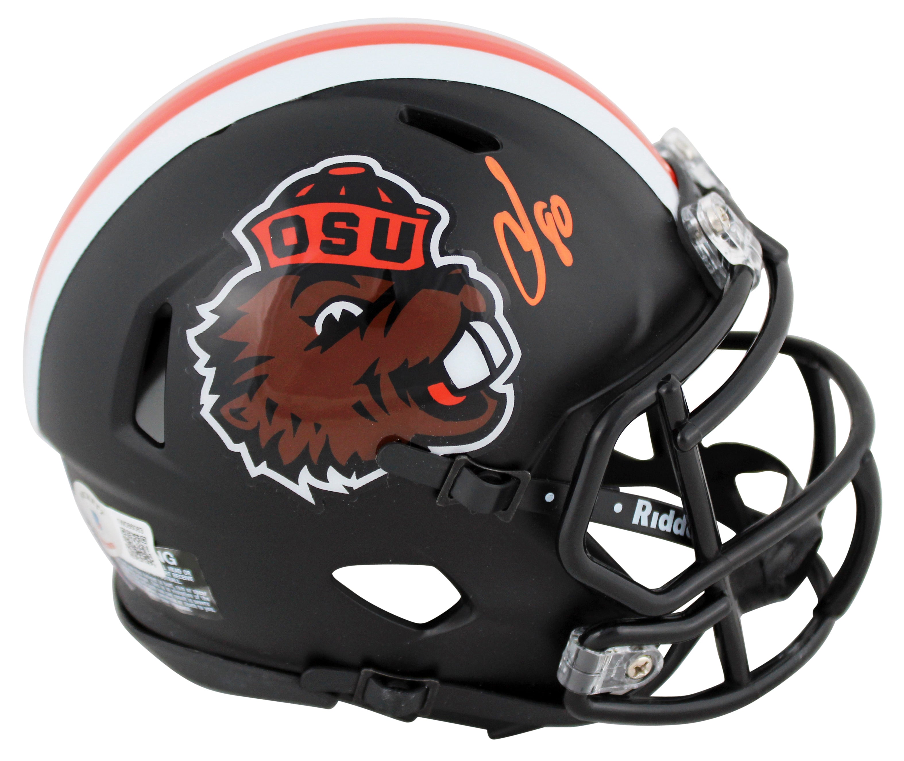 Oregon St Chad Johnson Authentic Signed Retro Speed Mini Helmet BAS Witnessed