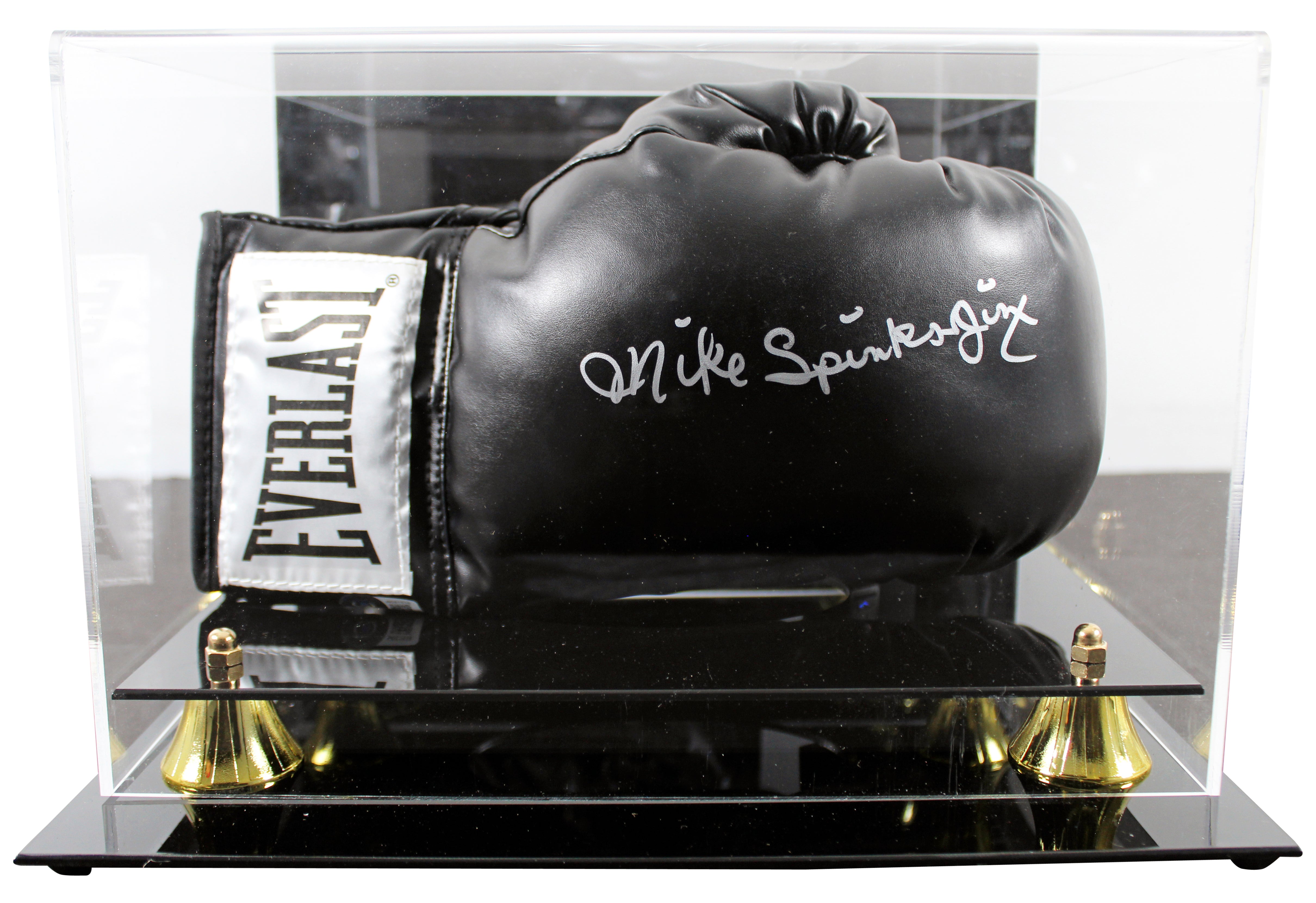 Michael Spinks Signed Right Hand Black Everlast Boxing Glove W/ Case BAS Witness