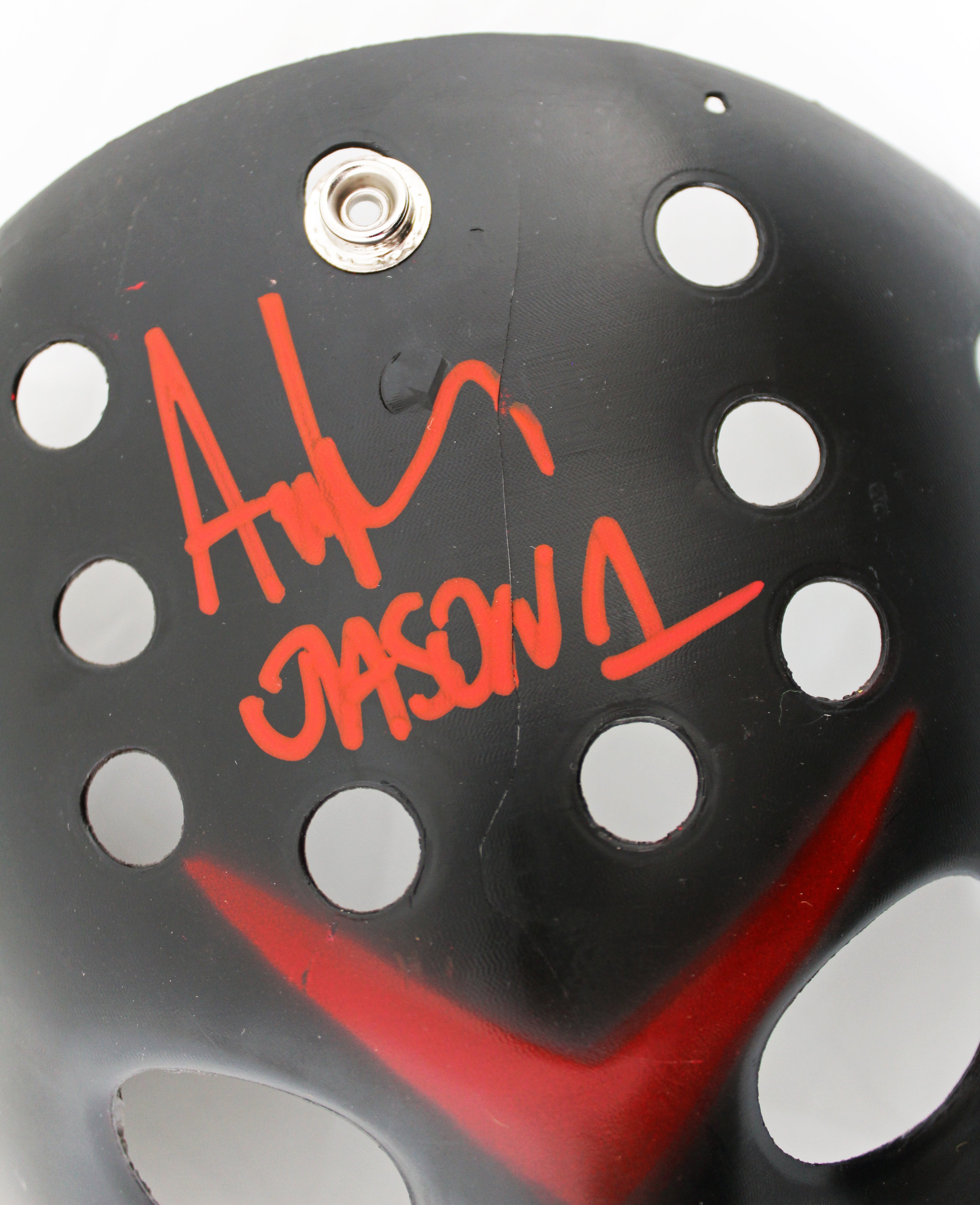 Ari Lehman Friday The 13th "Jason 1" Signed Black Jason Mask BAS Wit #1W482332