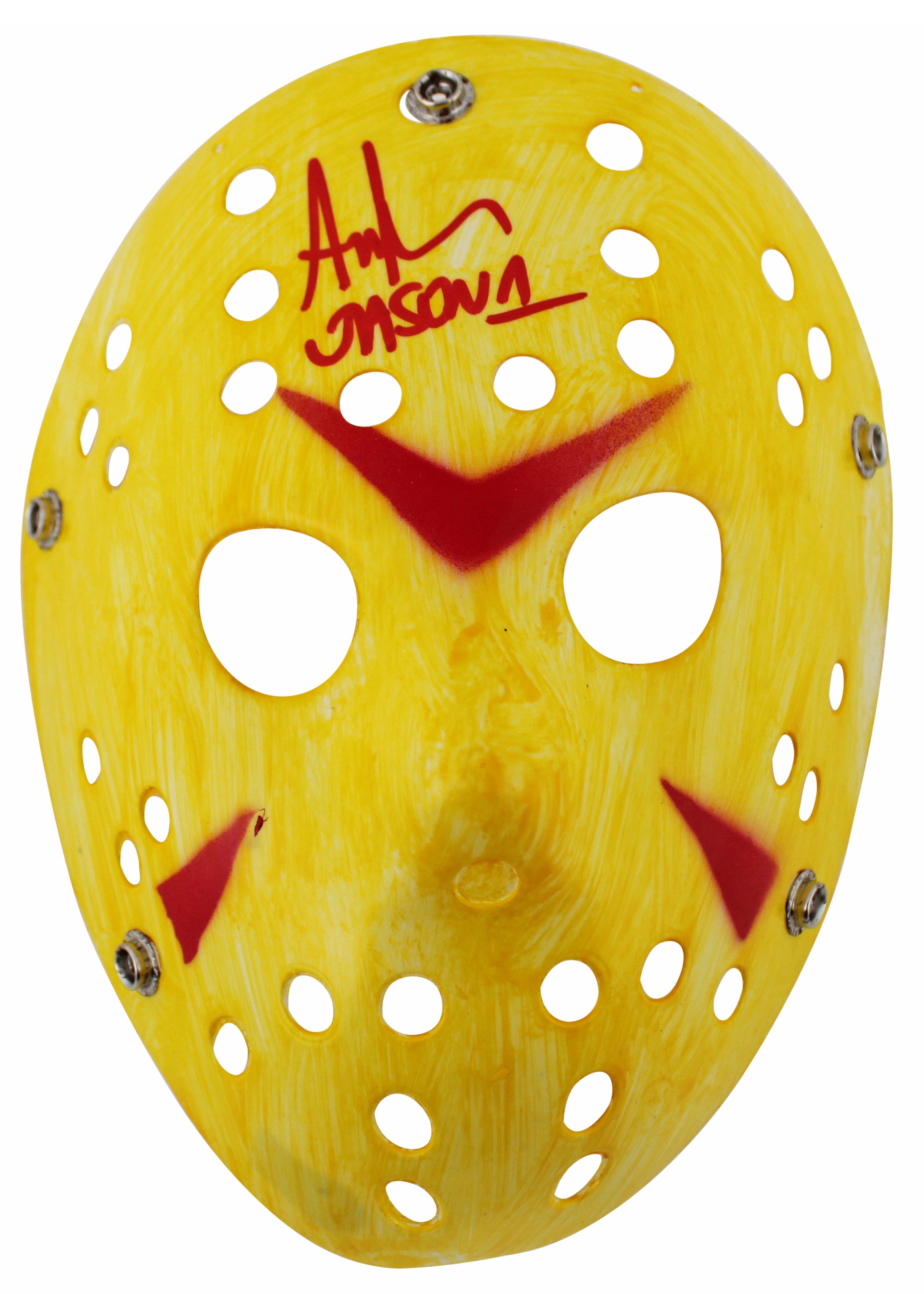 Ari Lehman Friday The 13th "Jason 1" Signed Yellow Jason Mask BAS Wit #1W482644