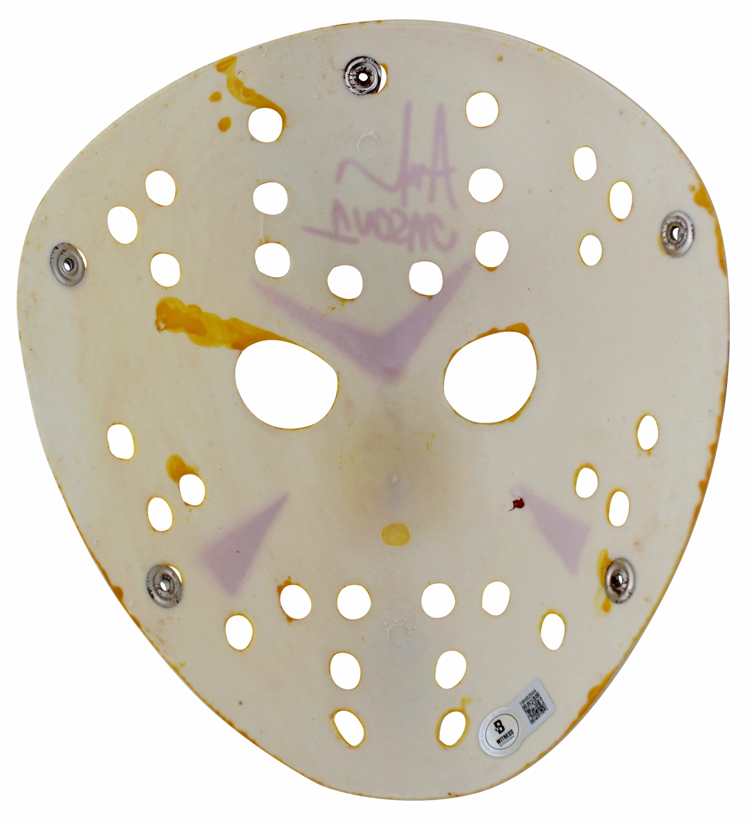 Ari Lehman Friday The 13th "Jason 1" Signed Yellow Jason Mask BAS Wit #1W482644