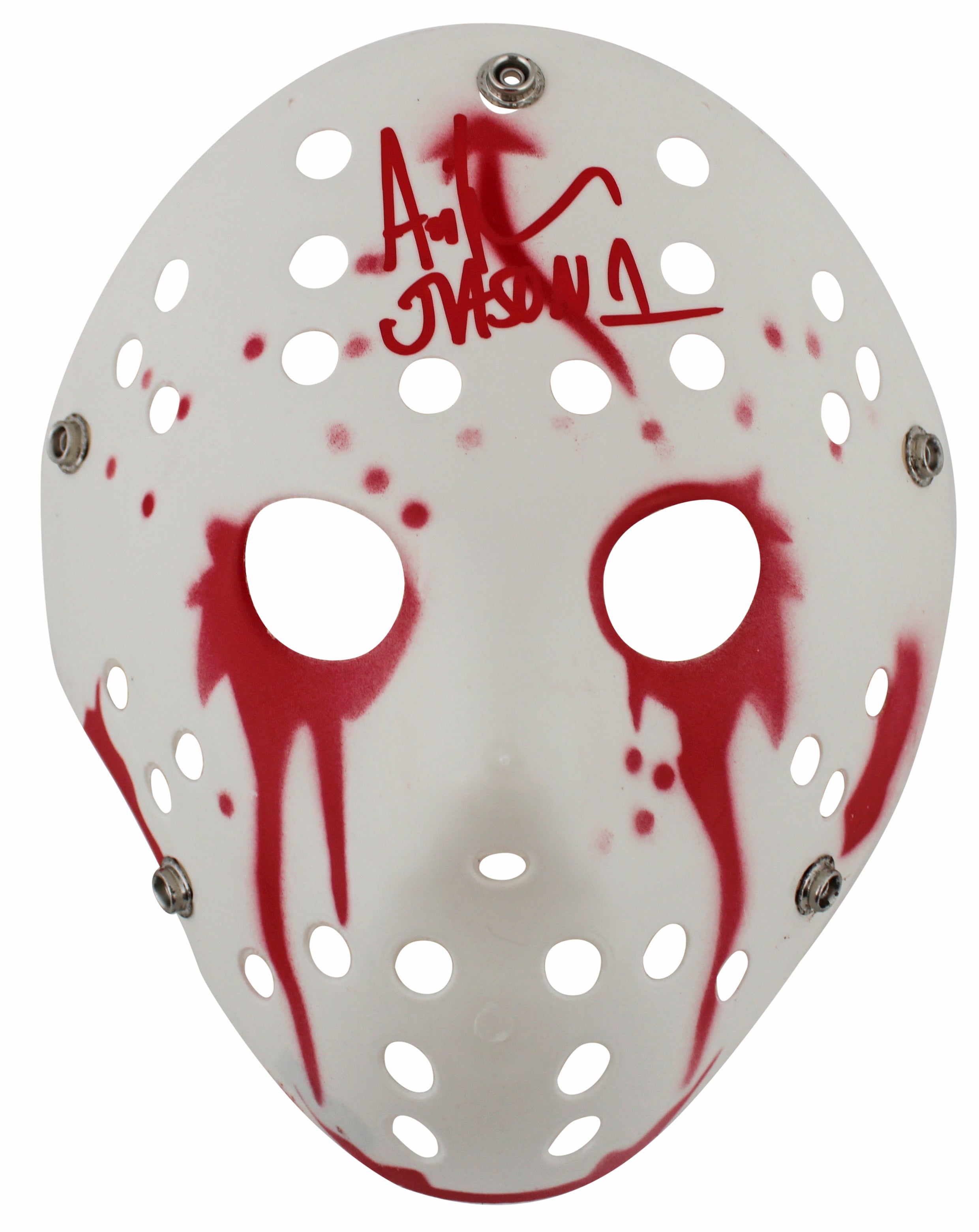 Ari Lehman Friday The 13th "Jason 1" Signed White Jason Mask BAS Wit #1W482885