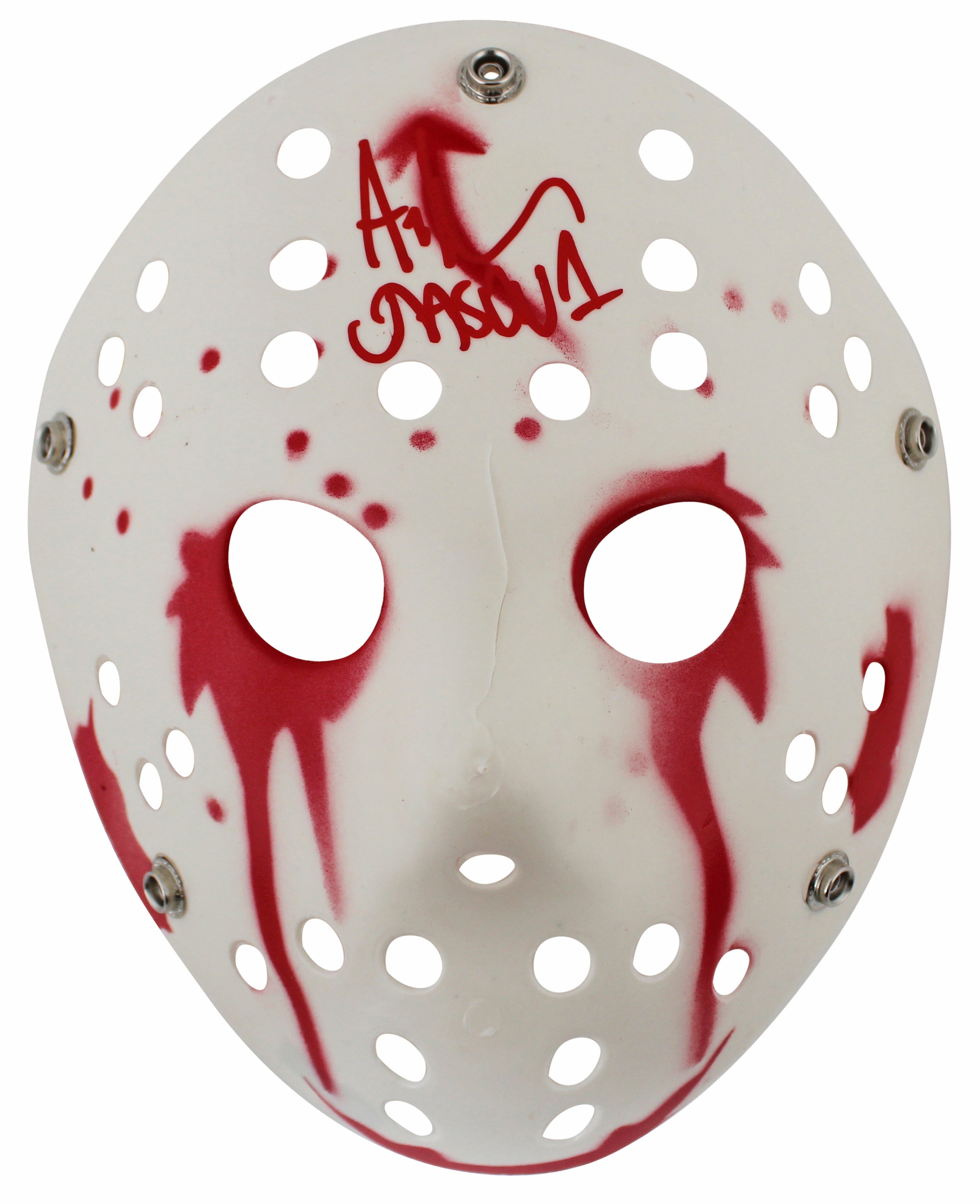 Ari Lehman Friday The 13th "Jason 1" Signed White Jason Mask BAS Wit #1W482965