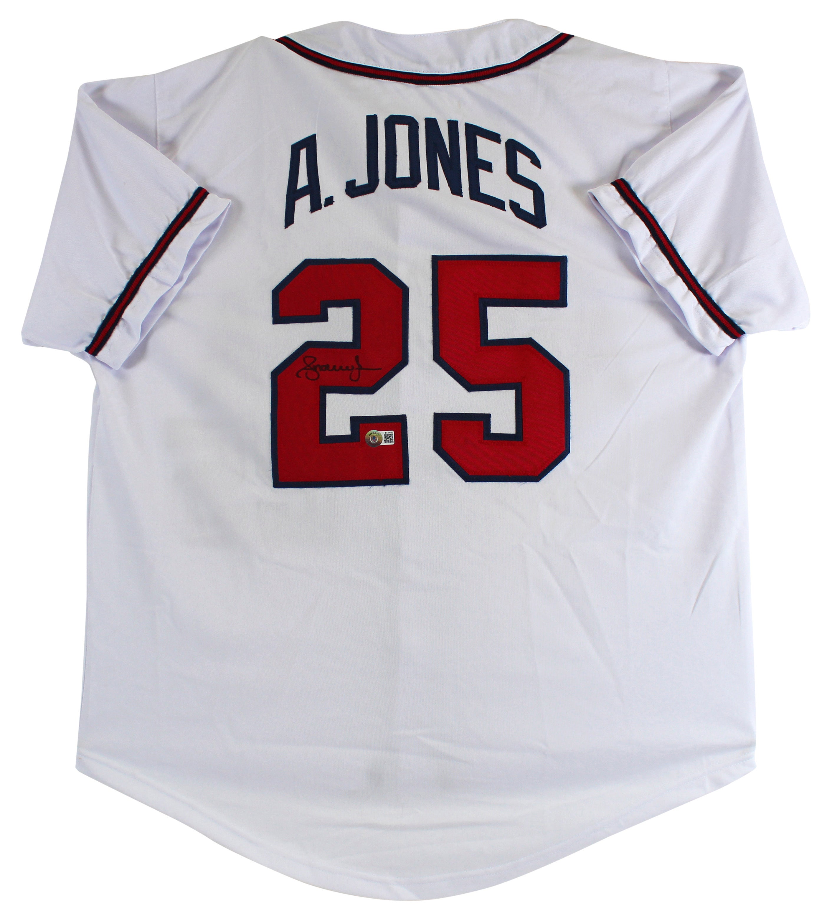 Andruw Jones Authentic Signed White Pro Style Jersey Autographed BAS